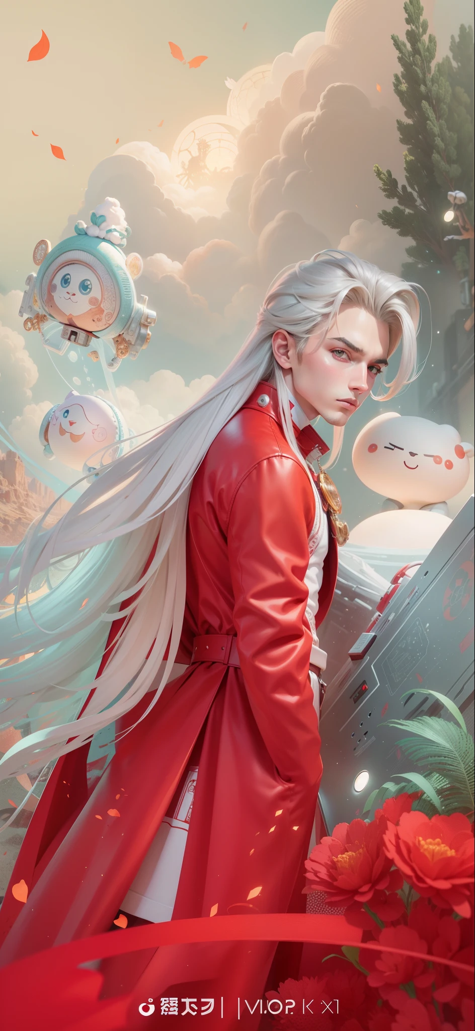 tmasterpiece,best qualtiy,Lots of detail,(full bodyesbian:1.2),1boy,tchibi,3Drenderingof,Q printmaking style,8 K cartoon illustration,Official artwork