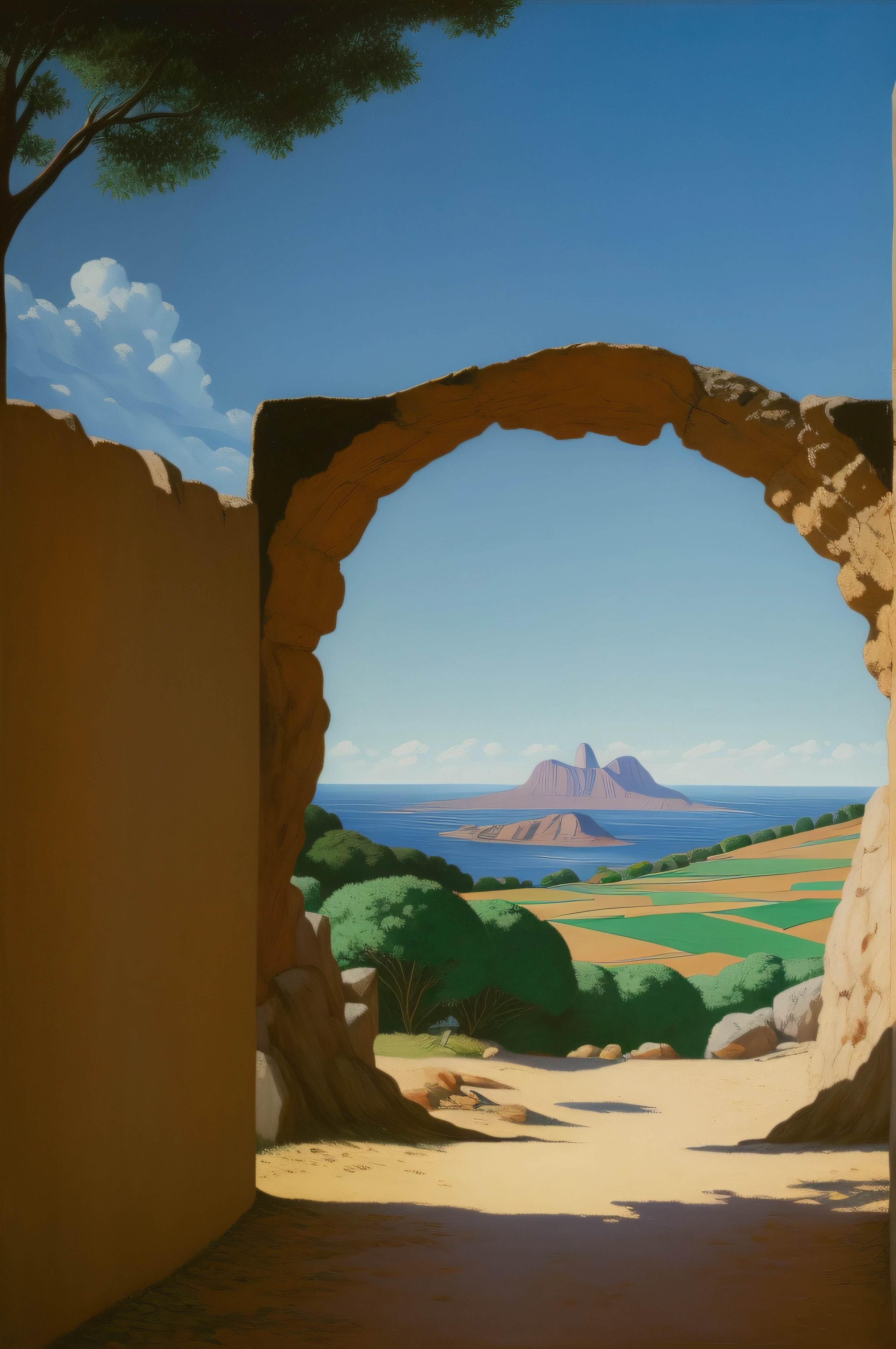 imagem de uma pintura de uma janela com um vidro quebrado, janelas quebradas, janela, rene Magritte, broken mirrors composition, paisagem quebrada, Edward Hopper (1984)