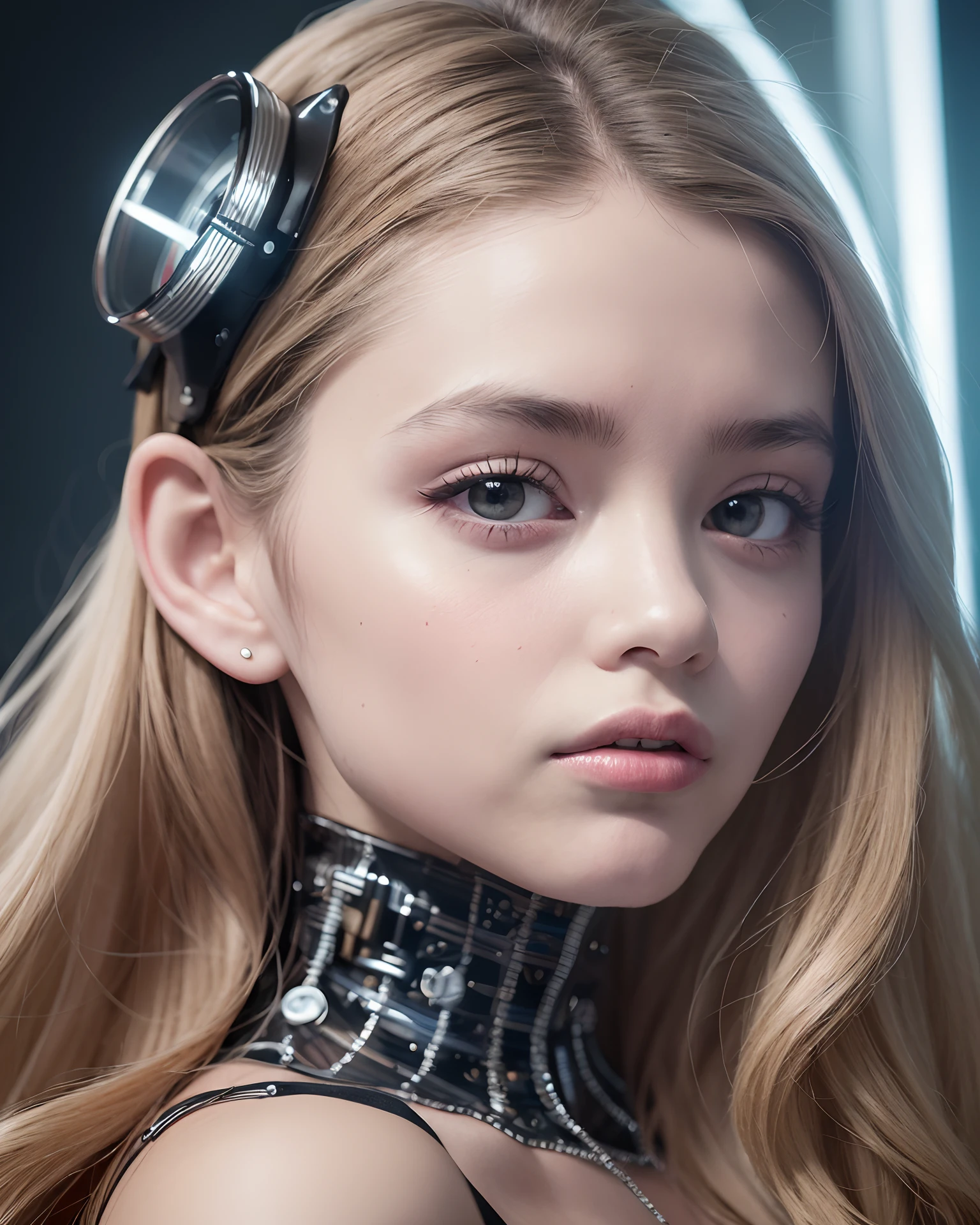 high fashion portrait,minimalist sci-fi no-face-creature wearing machine crown high fashion in the style of dior shot by viviane sassen,[light+space of james turrell+bauhaus],super telephoto,photo realistic,cybernetic,commercial lighting,8k,85mm lens, --auto --s2