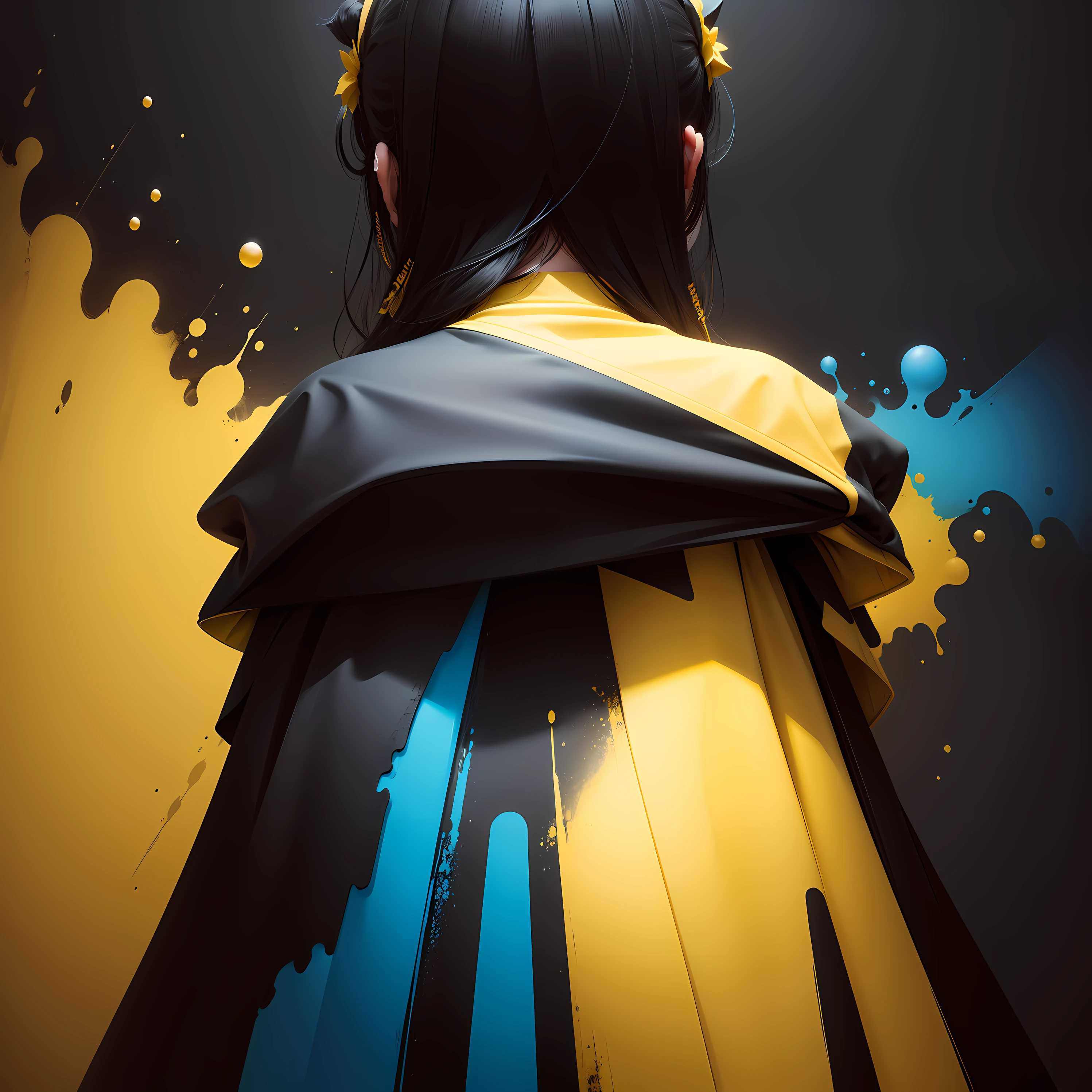 Background color black + yellow + blue