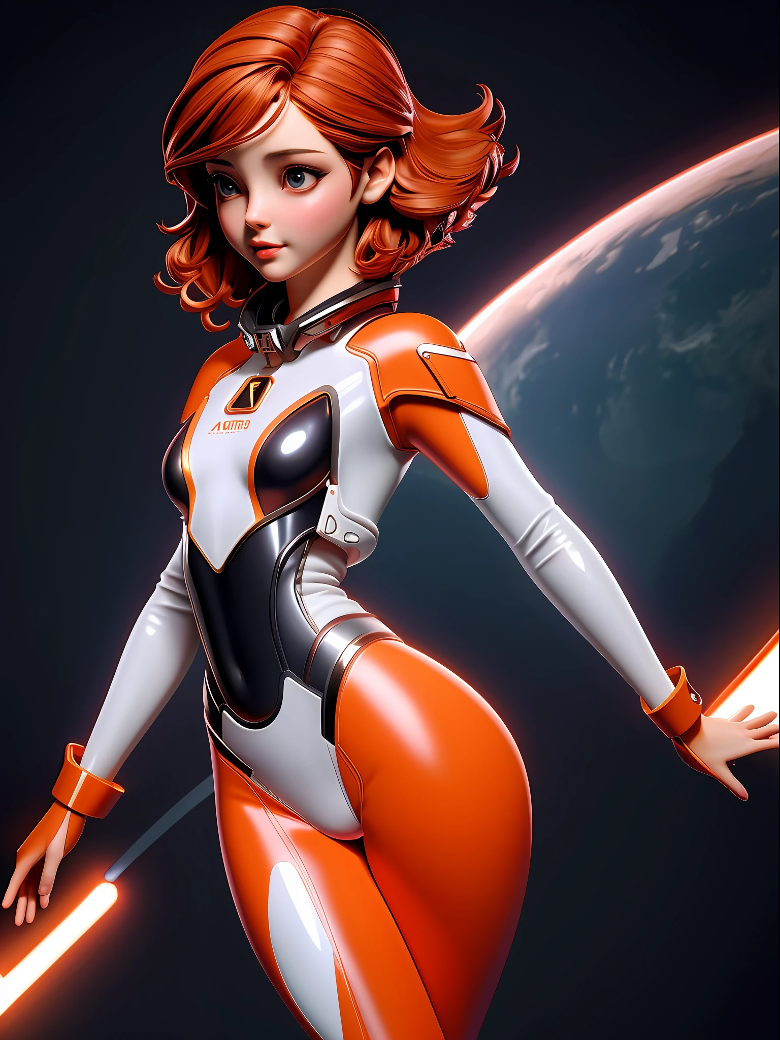 ,(thin very skinny slender space girl, wearing orange and white space suit, rebreather, accentuated booty, "Christina Ricci") ,8k resolution, pretty face, delicate face, delicate hands, skinny body, (very flat chest: 1.6), no breasts, perfect face, black short pixie style hair, shiny pale skin, very red and fleshy lips, eyeshadows, thin belly, very voluptuous groin, very massive cameltoe, very voluptuous hips, Intricately detailed cinematic film still, cute, perfect face, (highly detailed, hyperdetailed), natural lighting, auburn hair, alien planet backround, purity seals, perfect eyes, full body, cinematic film still from Gravity 2013, best quality, particle effect, raytracing, scening lighting, perfect lighting, masterpiece ,8k resolution, pretty face