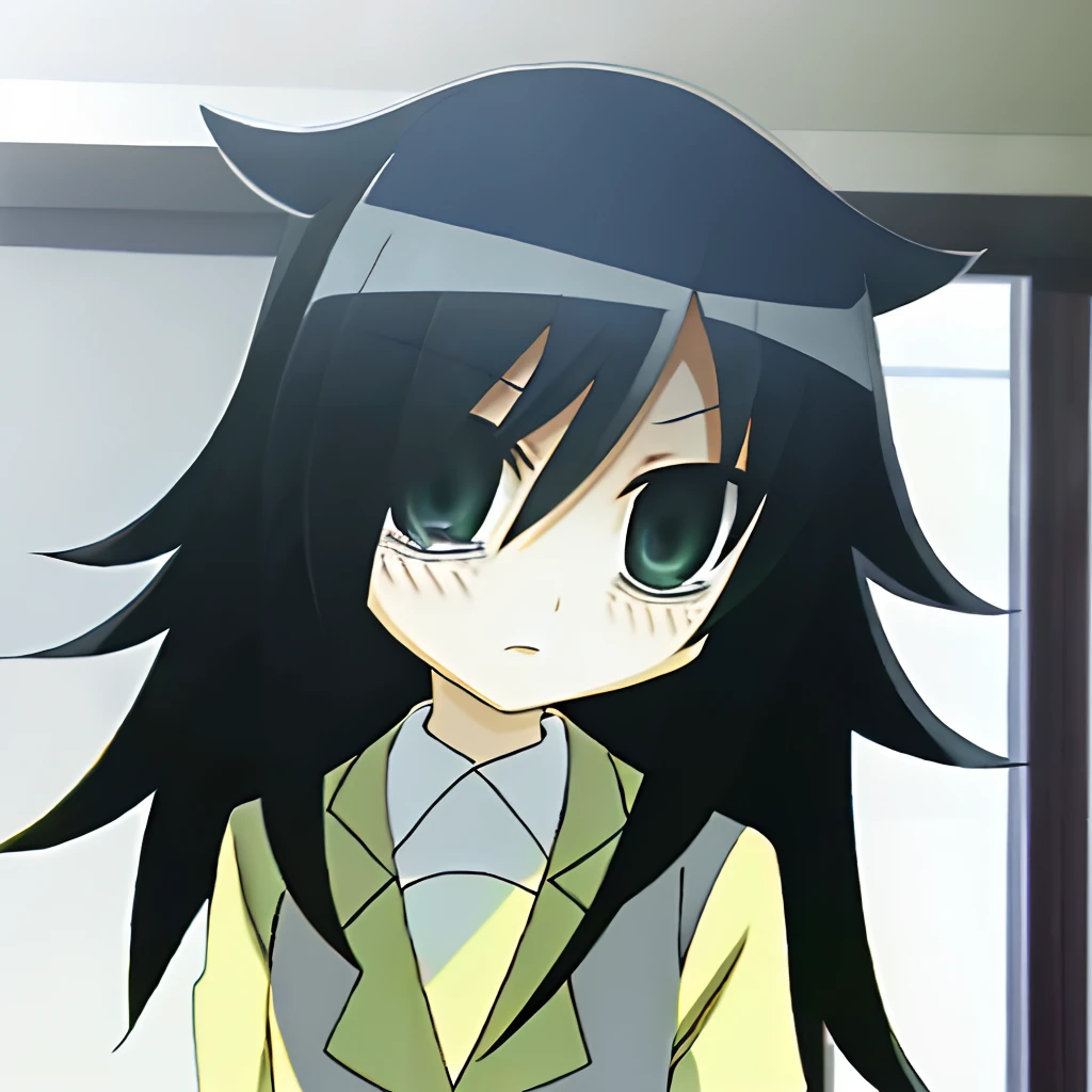Obra maestra, Detallado, solamente, Tomoko-Kuroki, Mirando al espectador, Uniforme escolar amarillo, Antecedentes del aula,