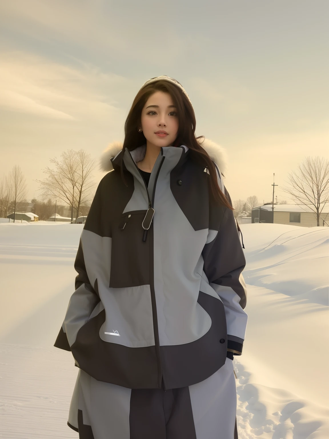 In the snowy scene,Snowy beauty
