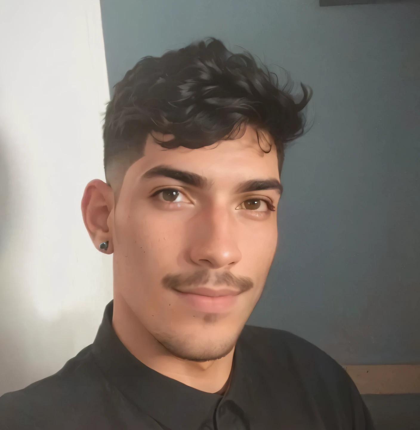 Homem com camisa preta e gravata posando para foto, foto de perfil headshot, em torno de 1 9 anos, foto de perfil profissional, imagem frontal, andres rios, victor maristane, imagem profissional, Cristiano Orrillo, Directed by: Nandor Soldier, taken in the early 2020s, Streamer do Twitch / Jogador Ludwig, sem bigode