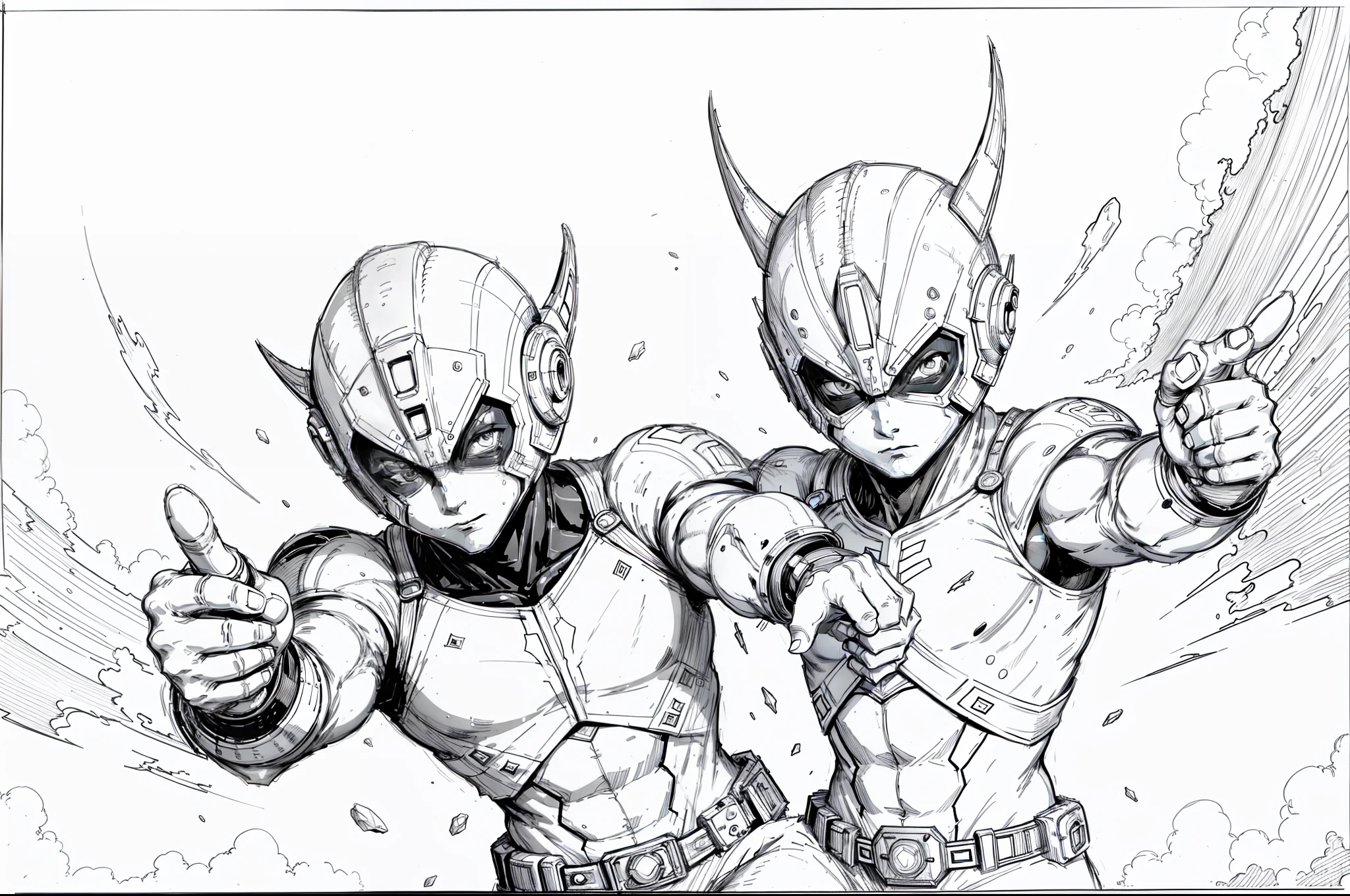 Coloring painting Ultraman black and white