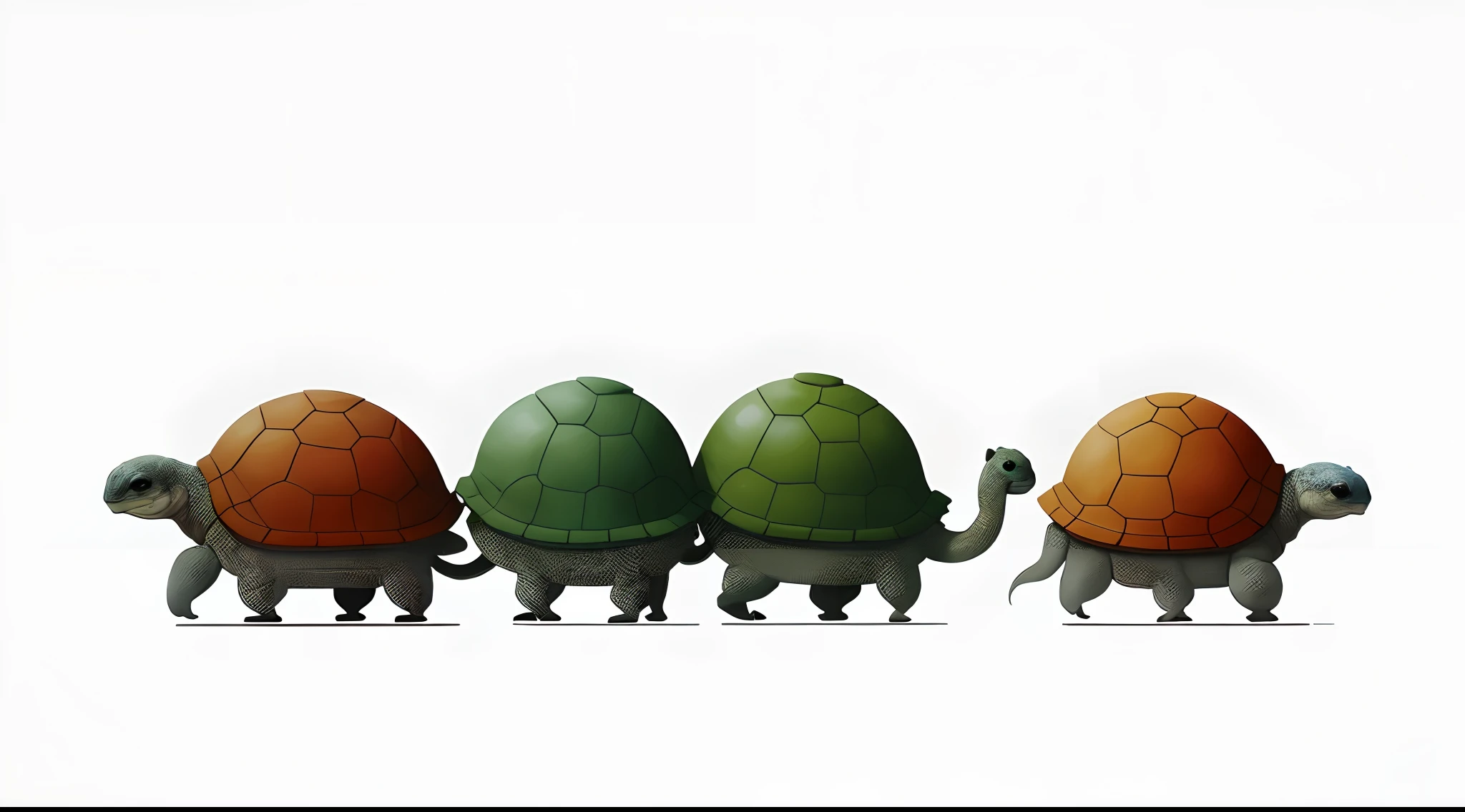 Tortoises carrying dishes