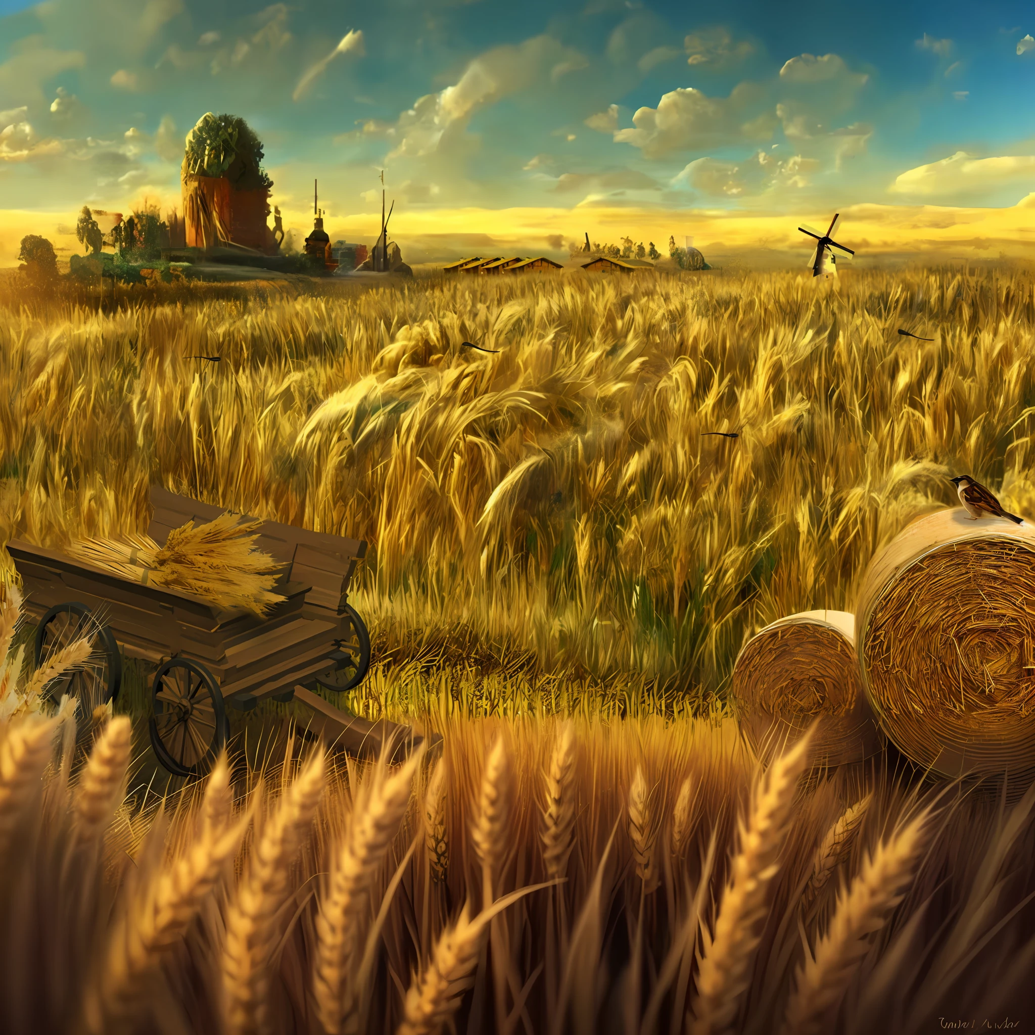 Ground of a cut wheat field