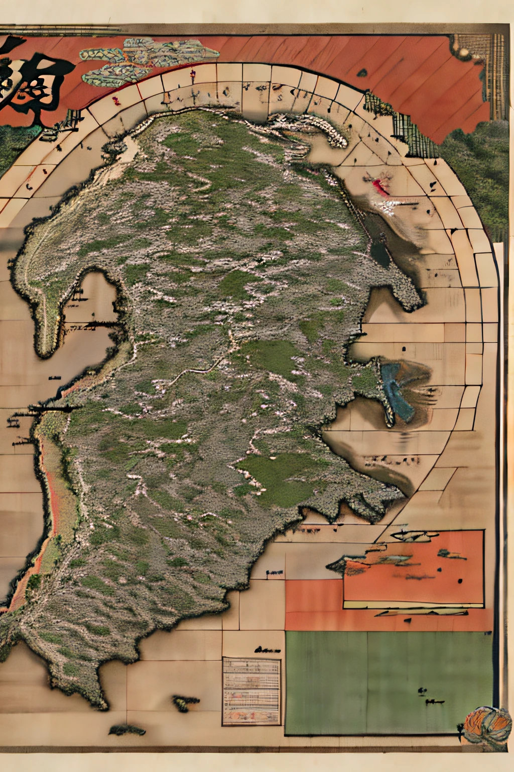 Map of Kyushu,Ancient Style