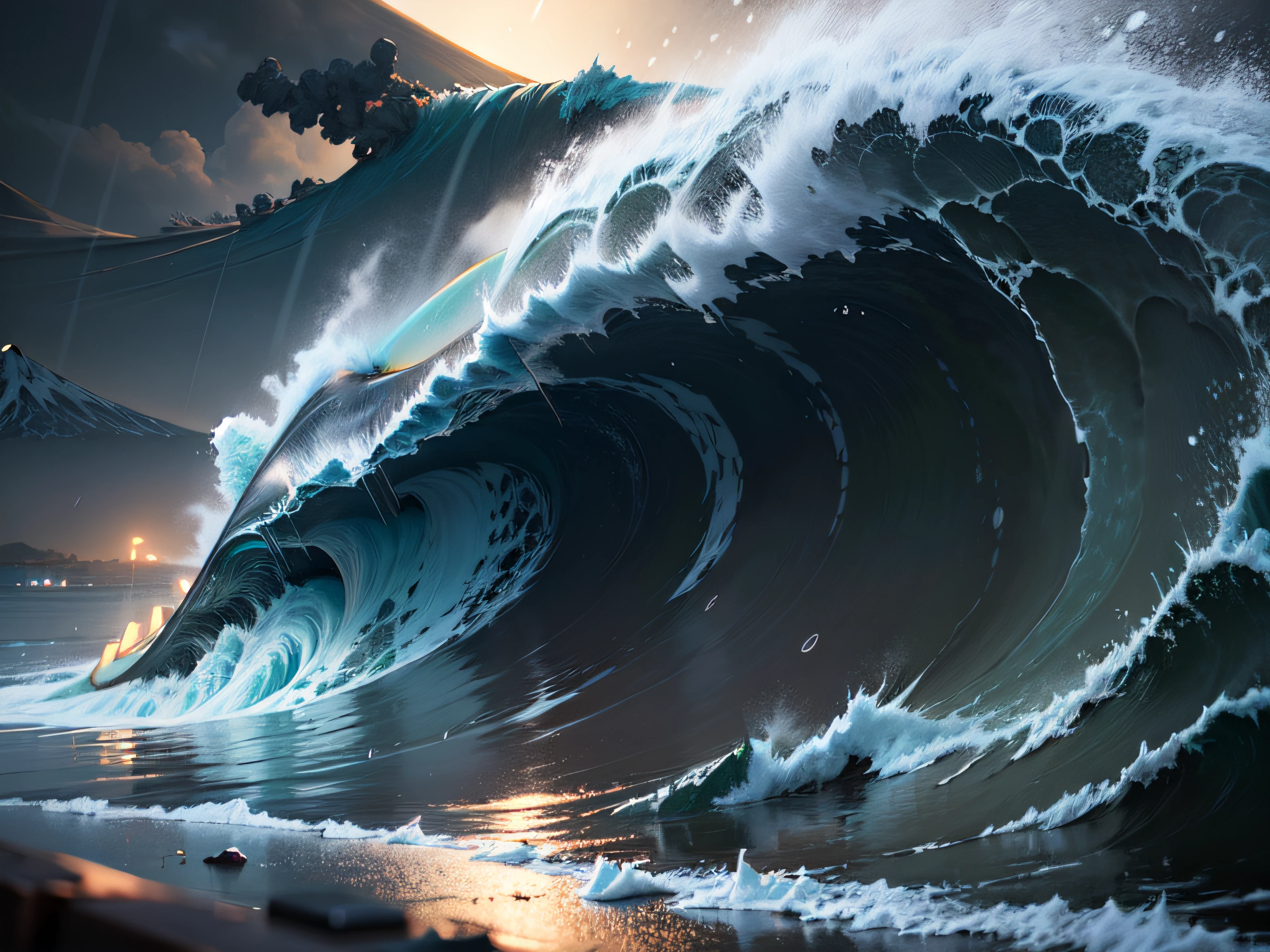 (masterpiece:1.2), (8k:1.2), (tsunami:1.5), (hailstorm:1.2), (rain:1.4)
