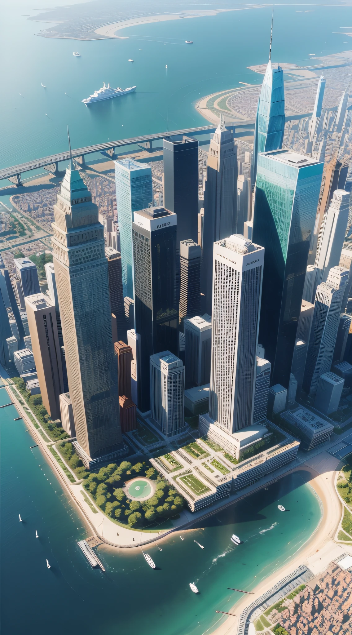 Bustling city，Aerial viewing angle