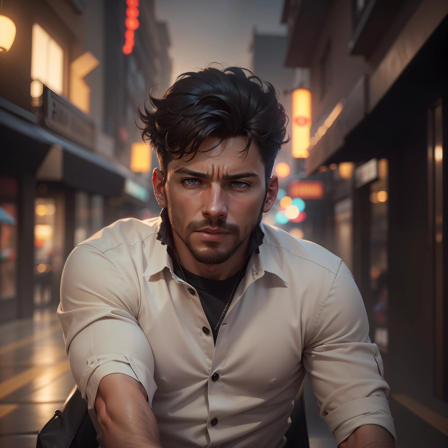 A man named Andrea Mjinka. Realistic, 4k, ultra detailed, epic, cinematic lighting, photography, movie style, natural light, natural blur, photorealism, cinematic rendering, ray tracing, highest quality, highest detail, Cinematic, Blur Effect, Long Exposure, 4K, Moody Lighting,