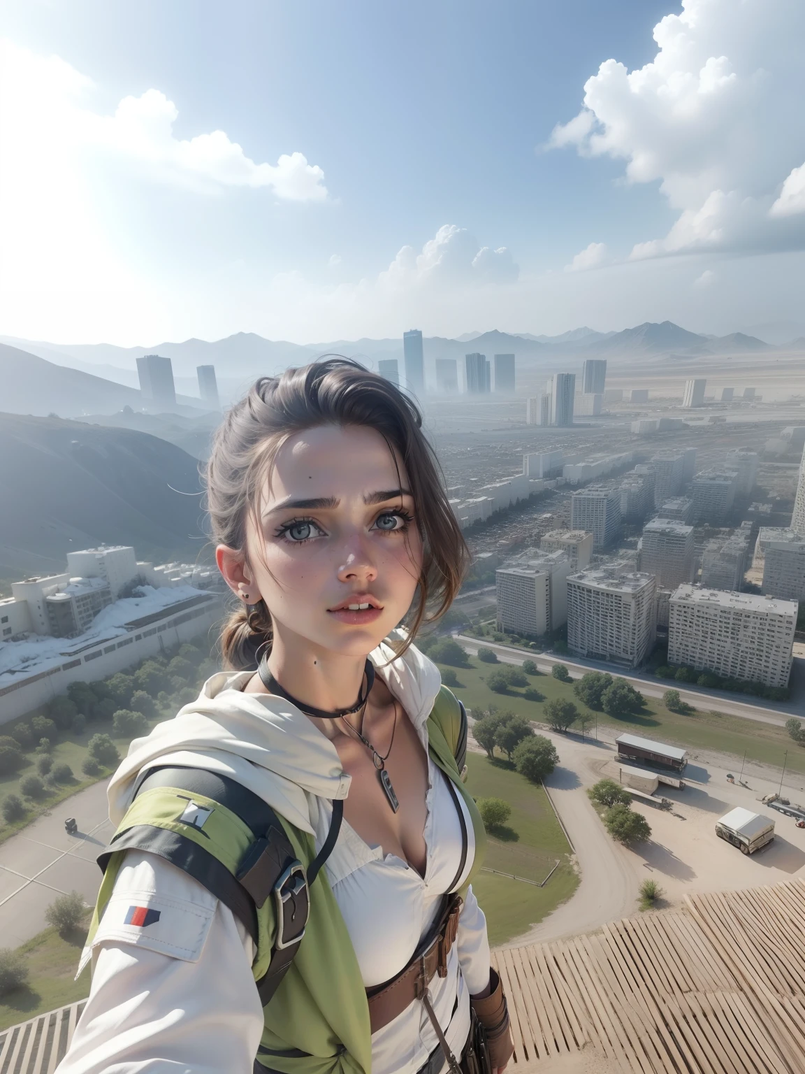 Militants, cinematic ligh, closeup cleavage, dark shot