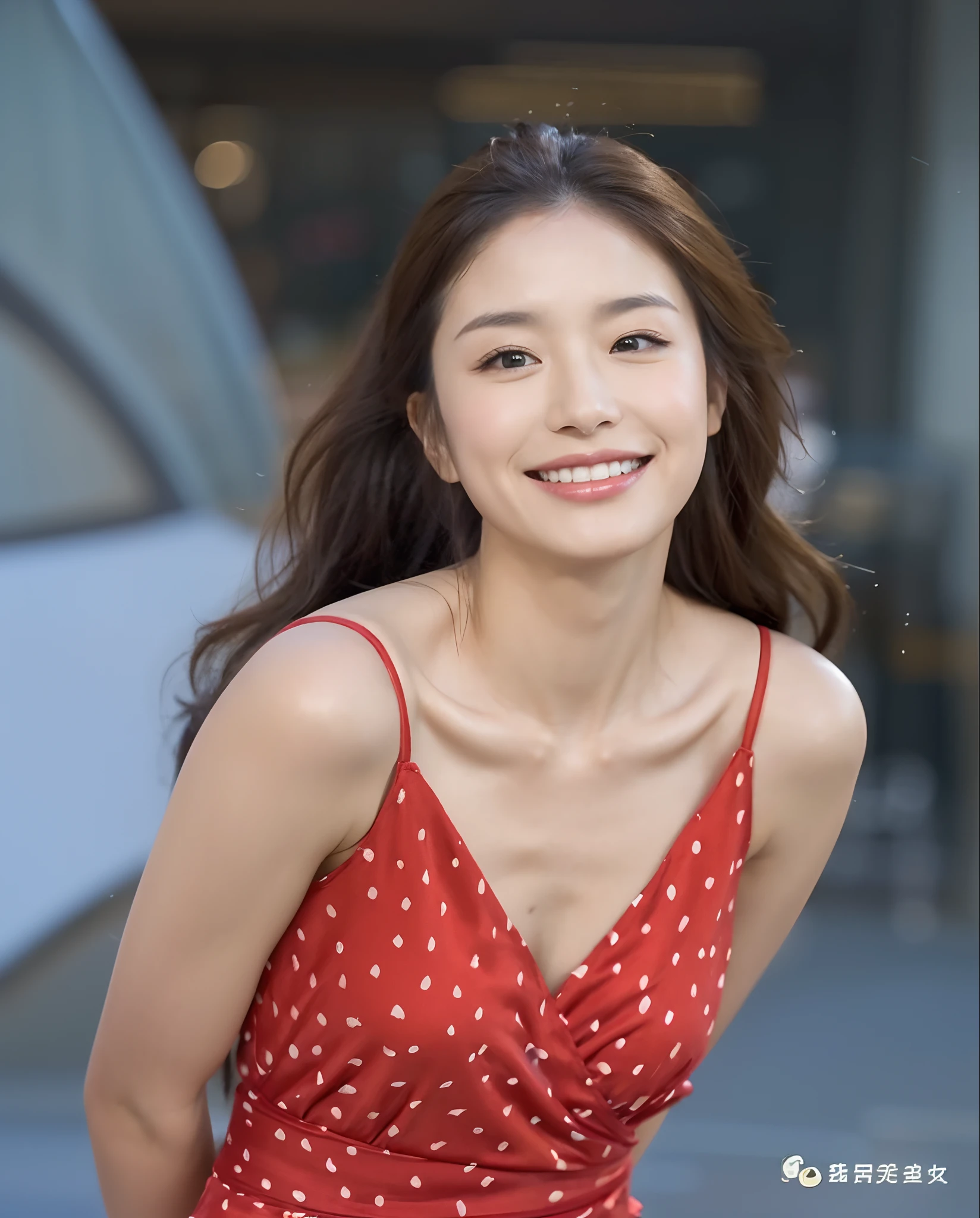 ((Best Quality, 8k, Masterpiece:1.3)), Focus: 1.2, Perfect Body Beauty: 1.4, Buttocks: 1.2, ((High Ponytail, Collarbone: 1.2)), (Short Skirt: 1.1) , (Rain, Street:1.3), Highly detailed face and skin texture, Fine eyes, Double eyelids, Whitened skin, Long hair, (Shut up: 1.3), Smile, Long legs, Full body, Best proportions of four fingers and one thumb, Smiley face, Face texture: 1.3, Sunshine, Summer, collarbone, beautiful eyes, real face, real skin, realistic face, realistic skin, detailed eyes, detailed facial features, detailed clothing features, detailed face, chest contour, tight fit, POS random, upper body silk wrap: 1.4