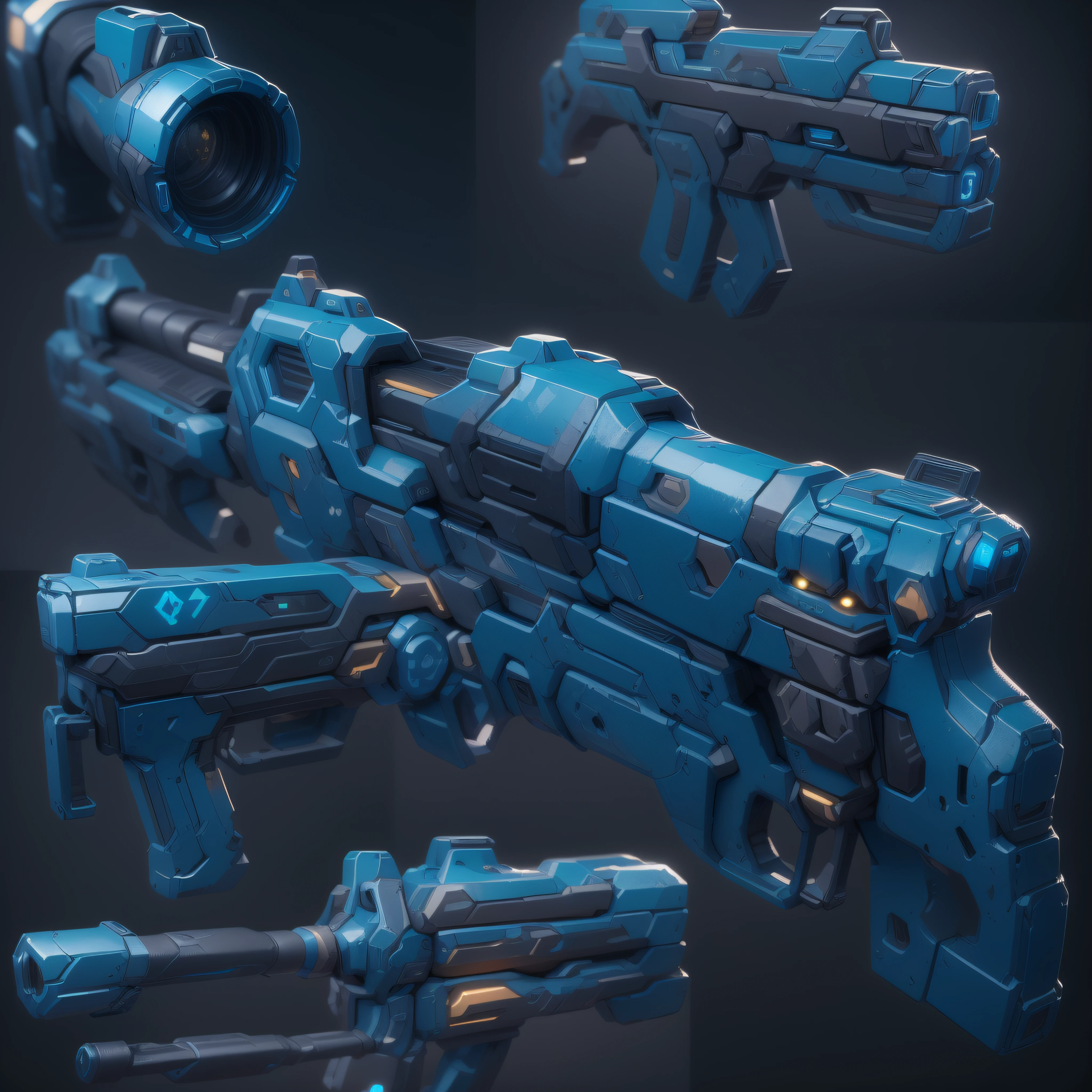 Blue Sci-fi gun,Hand grenade,(masterpiece, top quality, best quality, official art, beautiful and aesthetic:1.2),(8k, best quality, masterpiece:1.2)