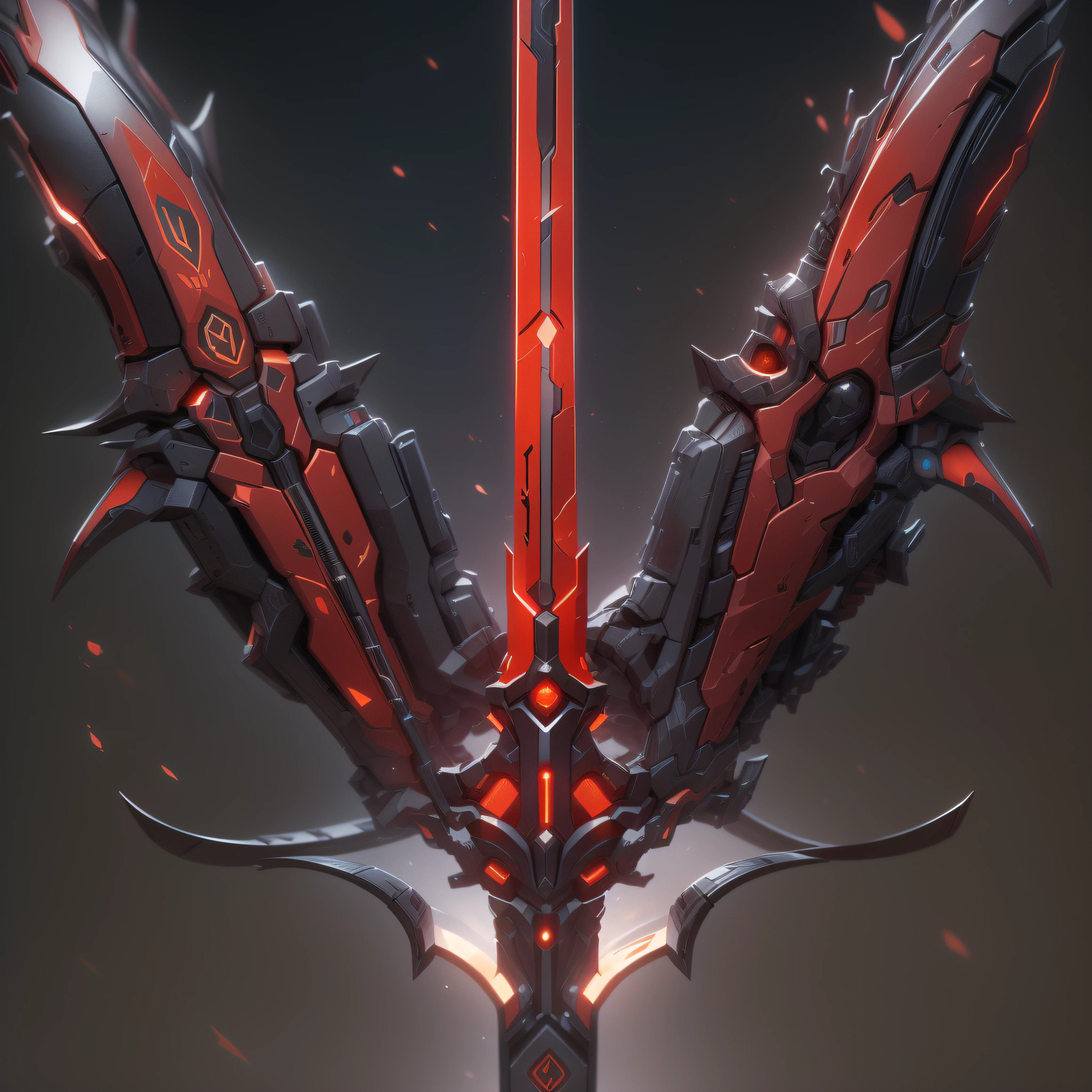 Red Sci-fi sword,(masterpiece, top quality, best quality, official art, aesthetic:1.2),(8k, best quality, masterpiece:1.2)