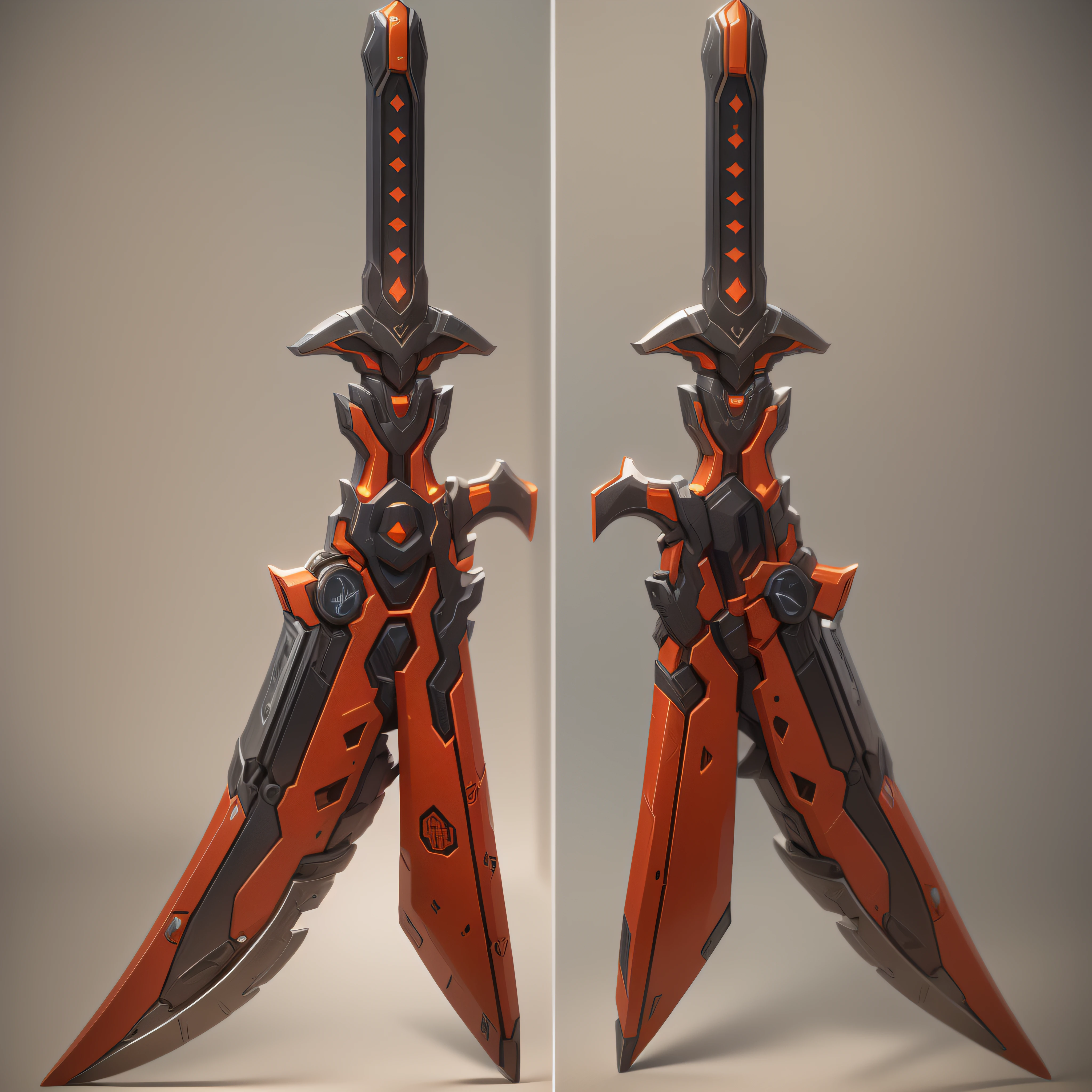 Red Sci-fi sword,(masterpiece, top quality, best quality, official art, aesthetic:1.2),(8k, best quality, masterpiece:1.2)