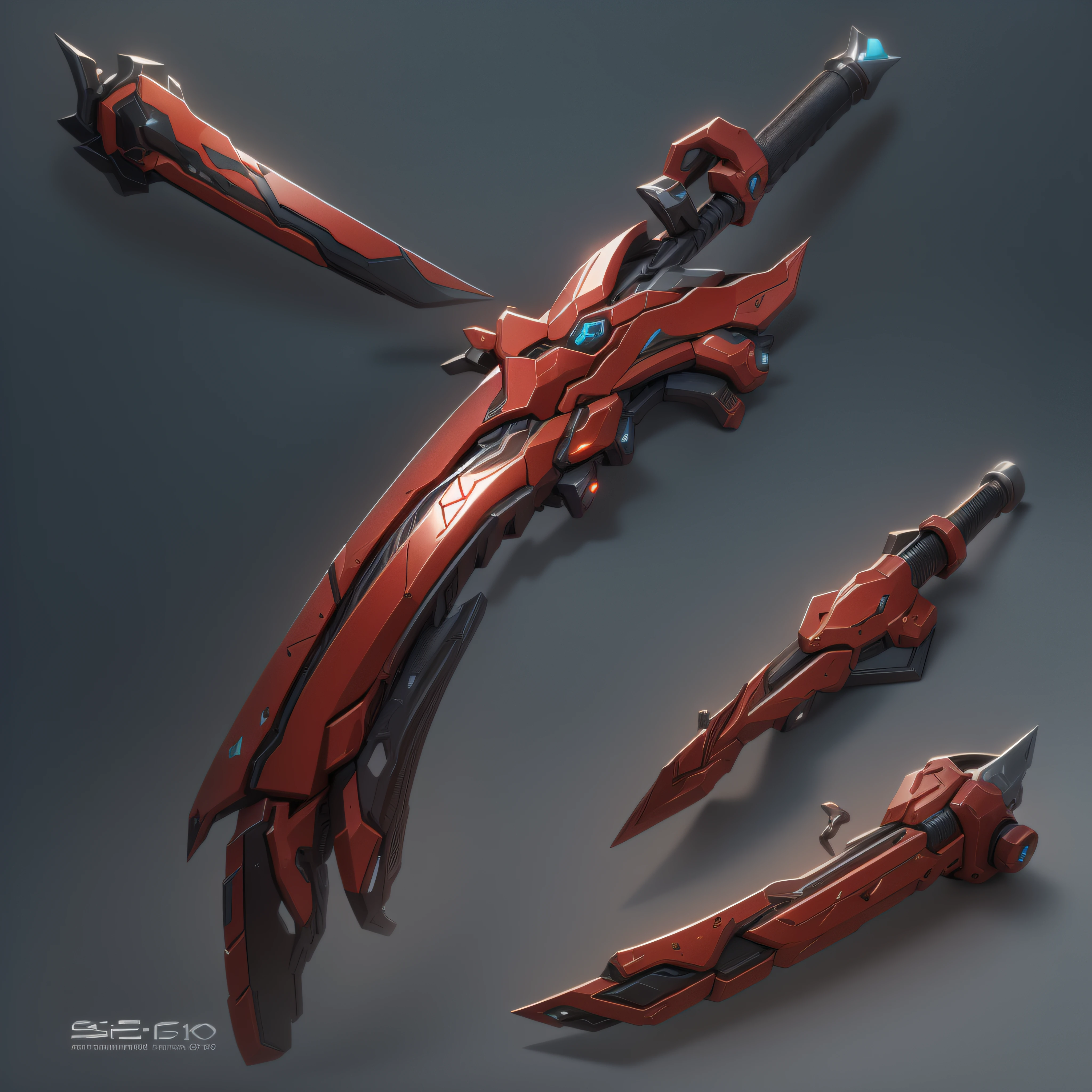 Red Sci-fi sword,(masterpiece, top quality, best quality, official art, aesthetic:1.2),(8k, best quality, masterpiece:1.2)