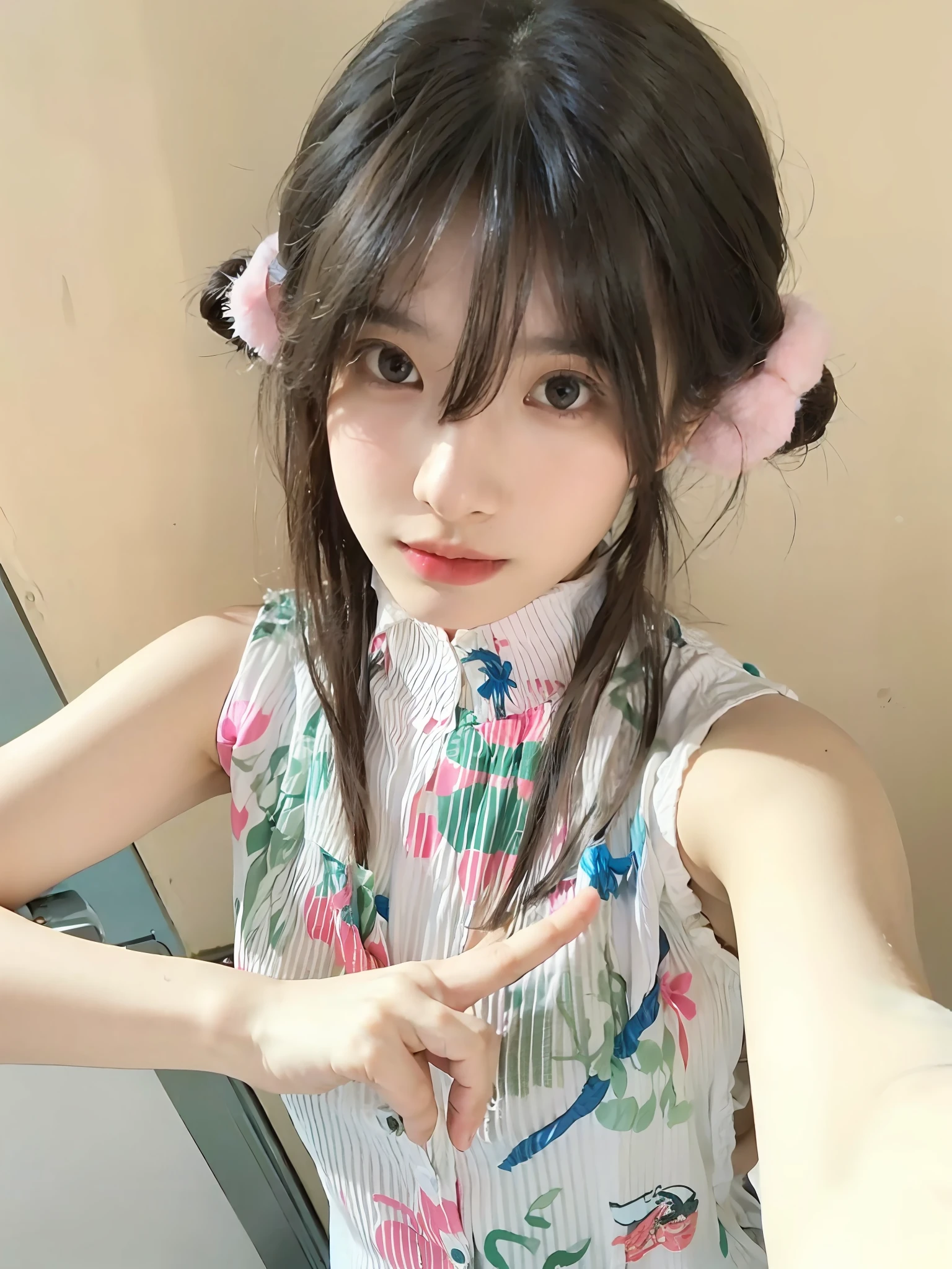 (Large breast:1.4),(open shirt:1.4),(Best quality,masterpiece,ultra high res,(photorealistic:1.4),1girl,(16 years old:1.4),(partially unbuttoned:1.5),