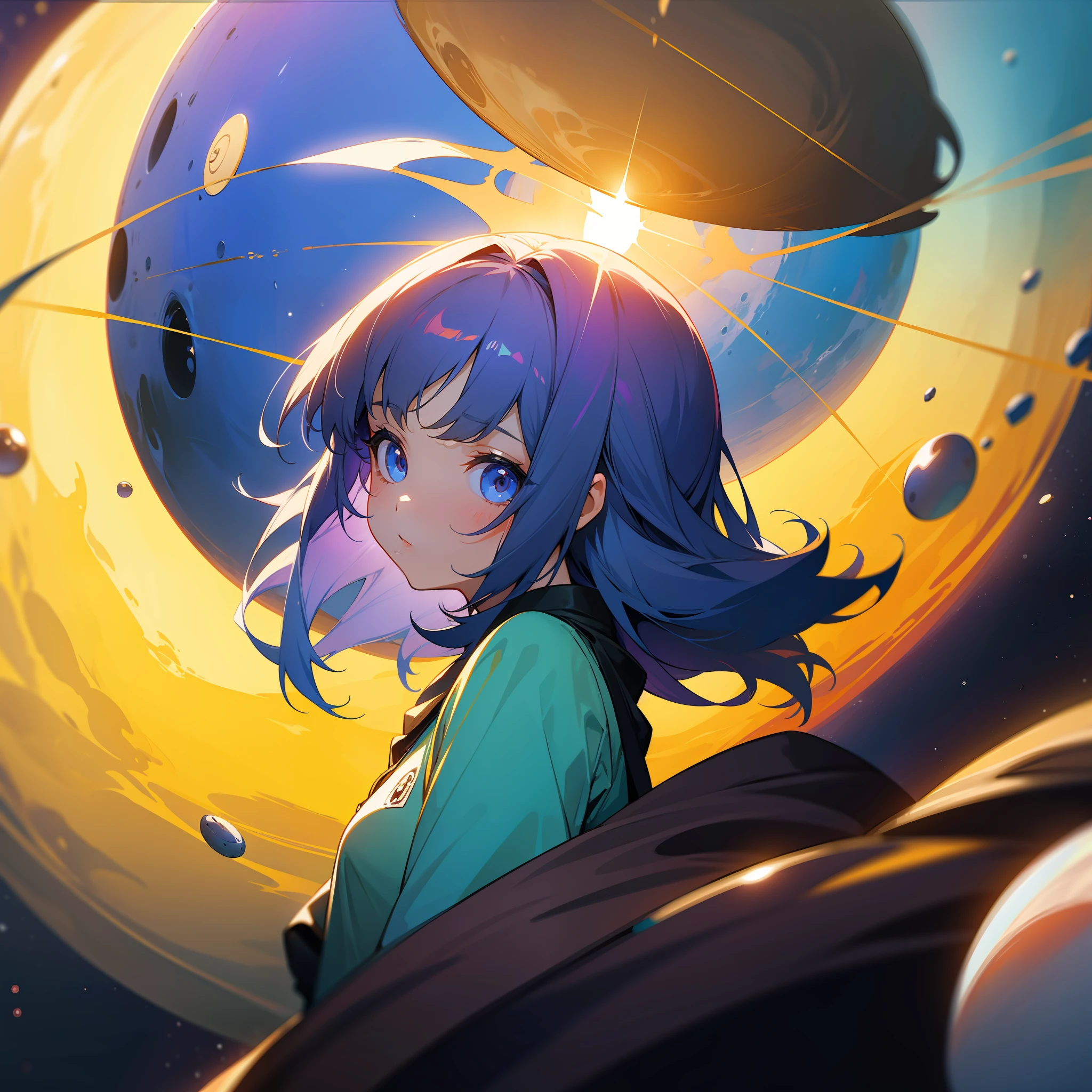 A girl as the planet Pluto