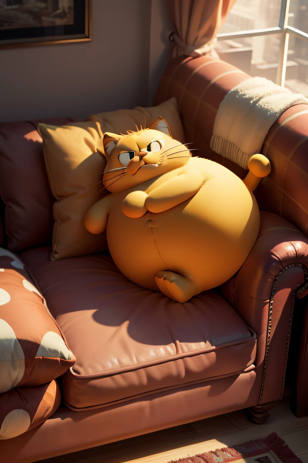 Garfield, hammer, cartoon, lazy sofa