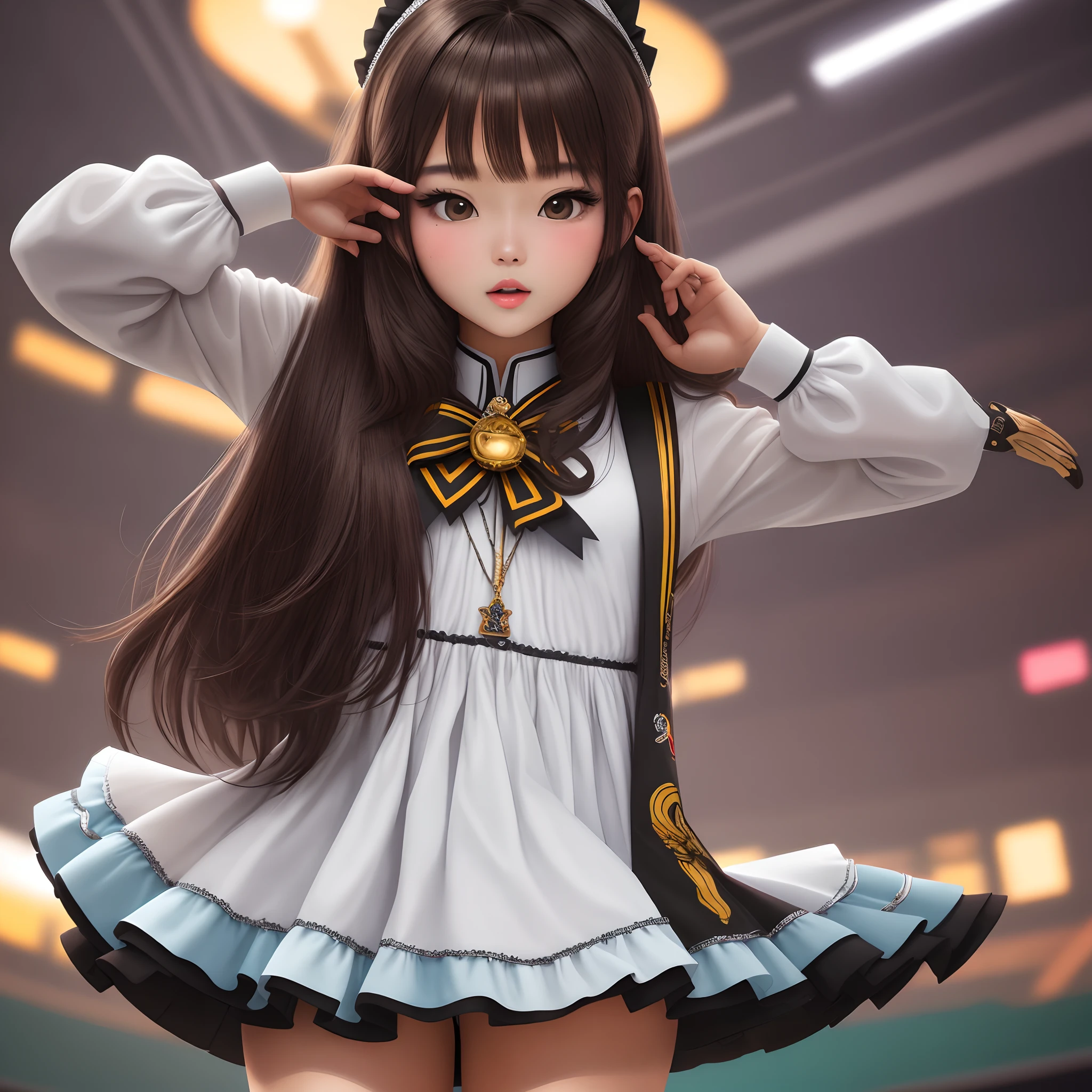 tmasterpiece，Best quality at best，highers，1girll，beauitful face，face_focus，（Announcer），（NSFW）nakeness