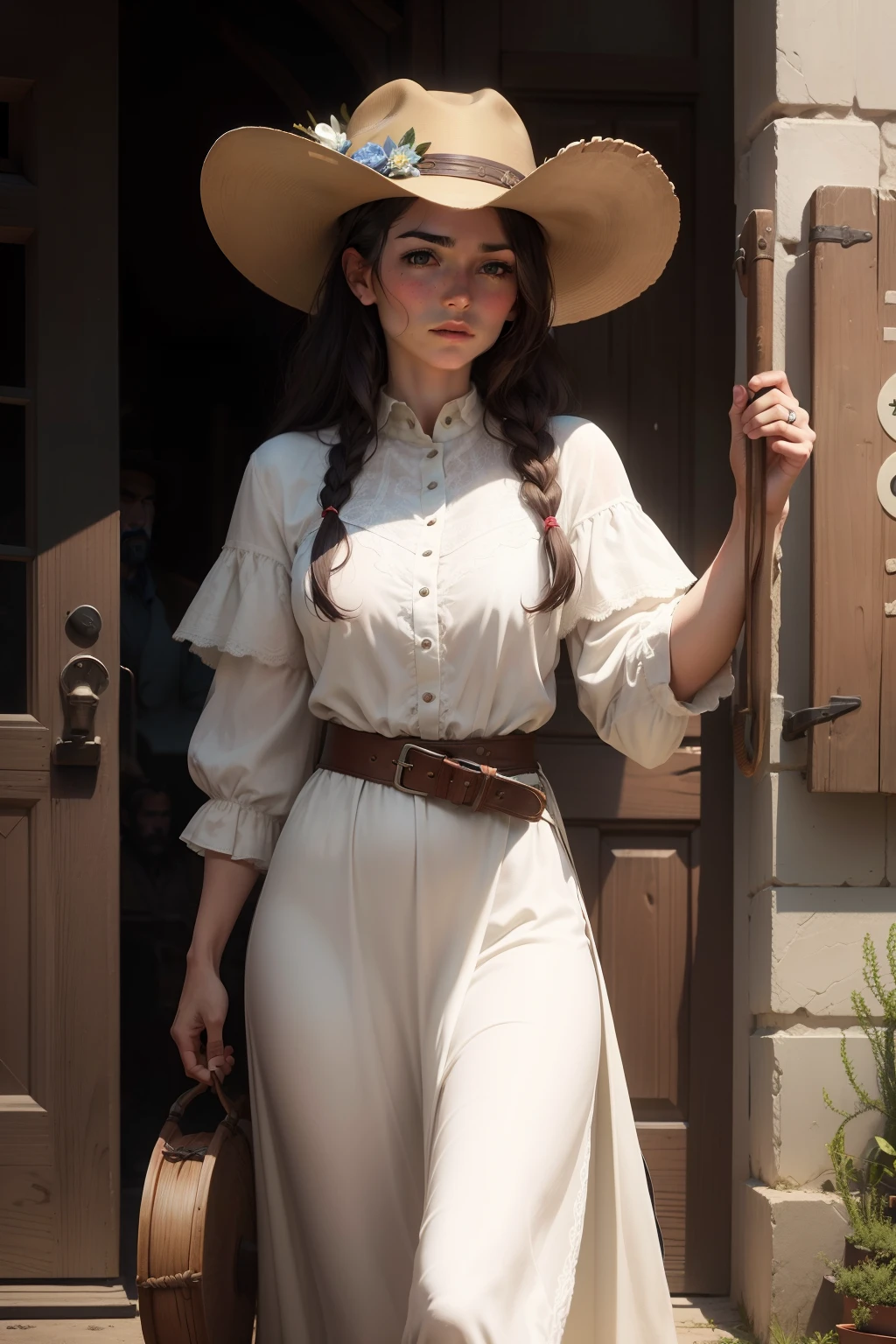 As I walked out in the streets of Laredo As I walked out in Laredo one day spied a dear cowboy wrapped up in white linen Wrapped up in white linen and cold as the clay. I see by your outfit that you are a cowboy. These words he did say as I boldly stepped by. Come sit down beside me and hear my sad story I am shot in the chest and I know I must die. It was once in the saddle I used to go dashing was once in the saddle I used to go. But I first took to drinking and then to card playing. Got shot in the chest and I am dying today. Oh, beat the drum slowly and play the fife lowly. Play the death march as you carry me along Take me to the green valley, there lay the sod o'er me For I'm a young cowboy and I know I've done wrong" Get six jolly cowboys to carry my coffin Get six pretty maidens to bear up my pall Put bunches of roses all over my coffin Put roses to deaden the sods as they fall. Then swing your rope slowly and rattle your spurs lowly And give a wild whoop as you carry me"Go bring me a cup, a cup of cold water
To cool my parched lips," the cowboy then said
Before I returned his soul had departed
And gone to the round-up, the cowboy was dead

We beat the drum slowly and played the fife lowly
And bitterly wept as we bore him along
For we all loved our comrade, so brave, young, and handsome
We all loved our comrade although he'd done wrong