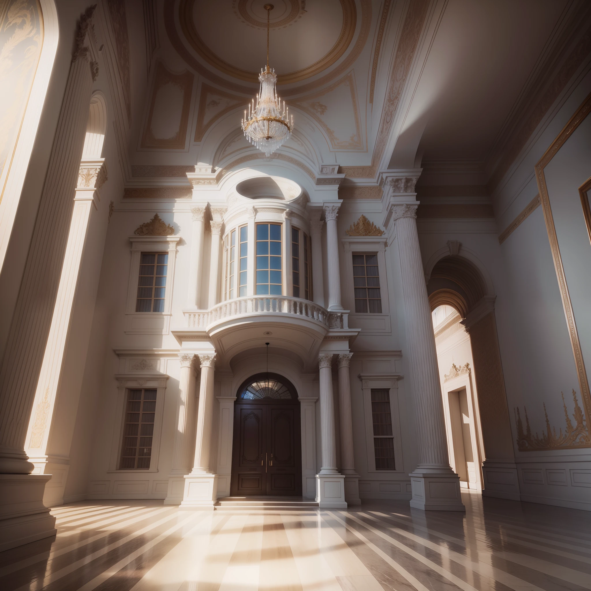 Create a stunning image of an impressive mansion. We look for a visual representation that captures the awesomeness, elegance and luxury associated with a mansion.  4k