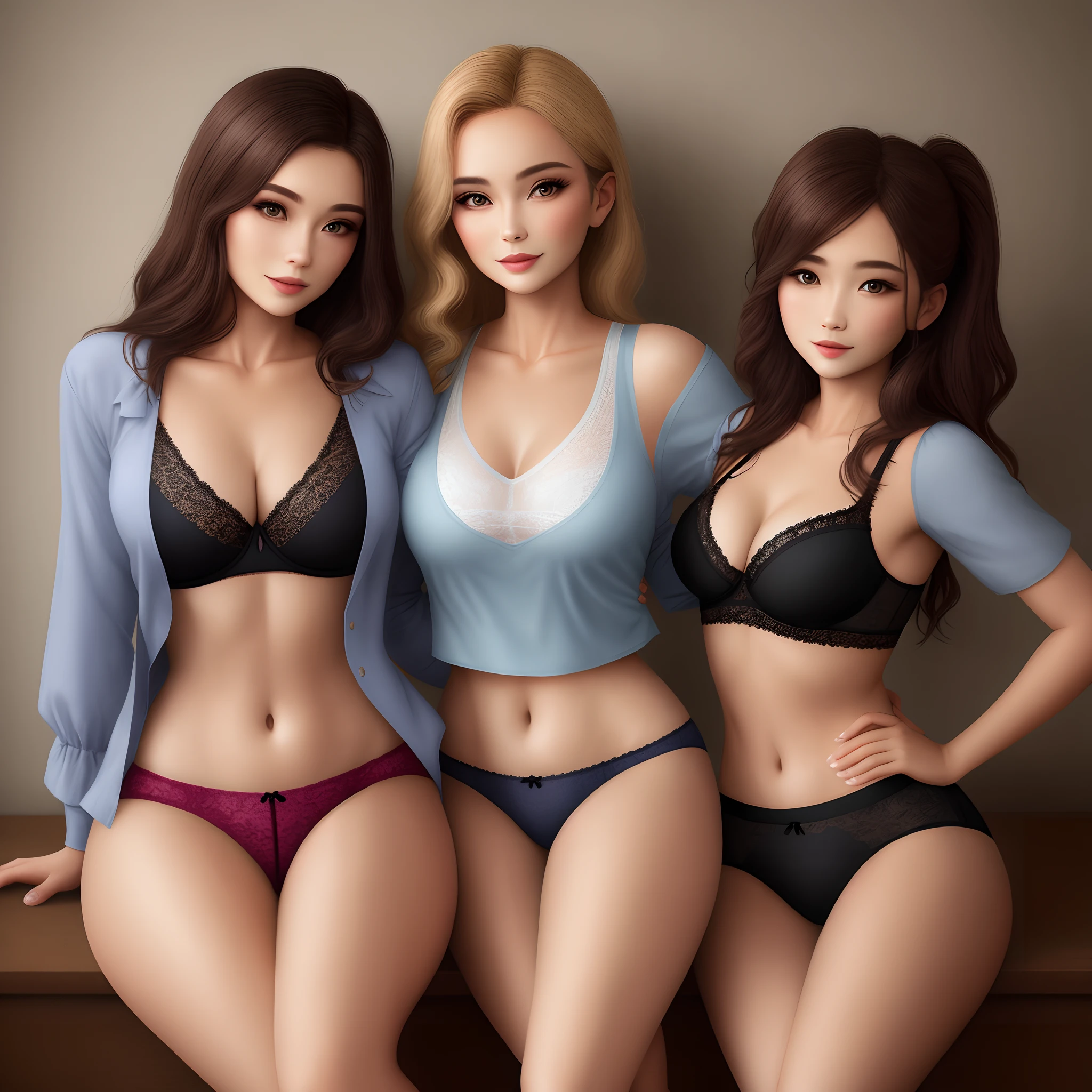 Underwear mother and daughter beauty