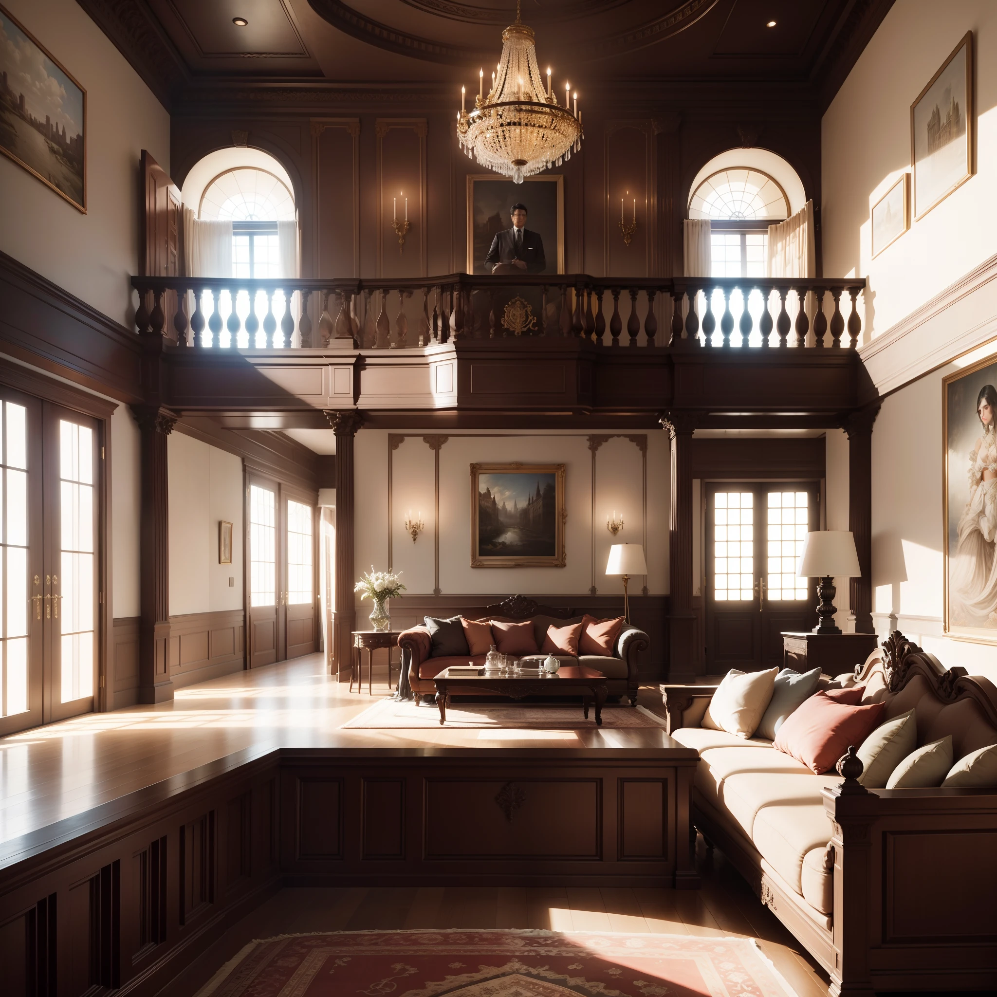 Tema e Estilo: The design of the image should highlight both the impressive architectural details and the cozy atmosphere that the furniture provides. Be inspired by the harmonious fusion between the splendor of the mansion and the welcoming appeal of the chosen furniture.
Detalhes Minuciosos: Pay special attention to the minute details of the mansion and furniture, From the imposing architecture to the texture of the tapestries and the elegant choice of furniture.
8K分辨率: The image should be created in an impressive 8K resolution, ensuring the clarity and richness of detail needed to immerse the viewer in the scene.