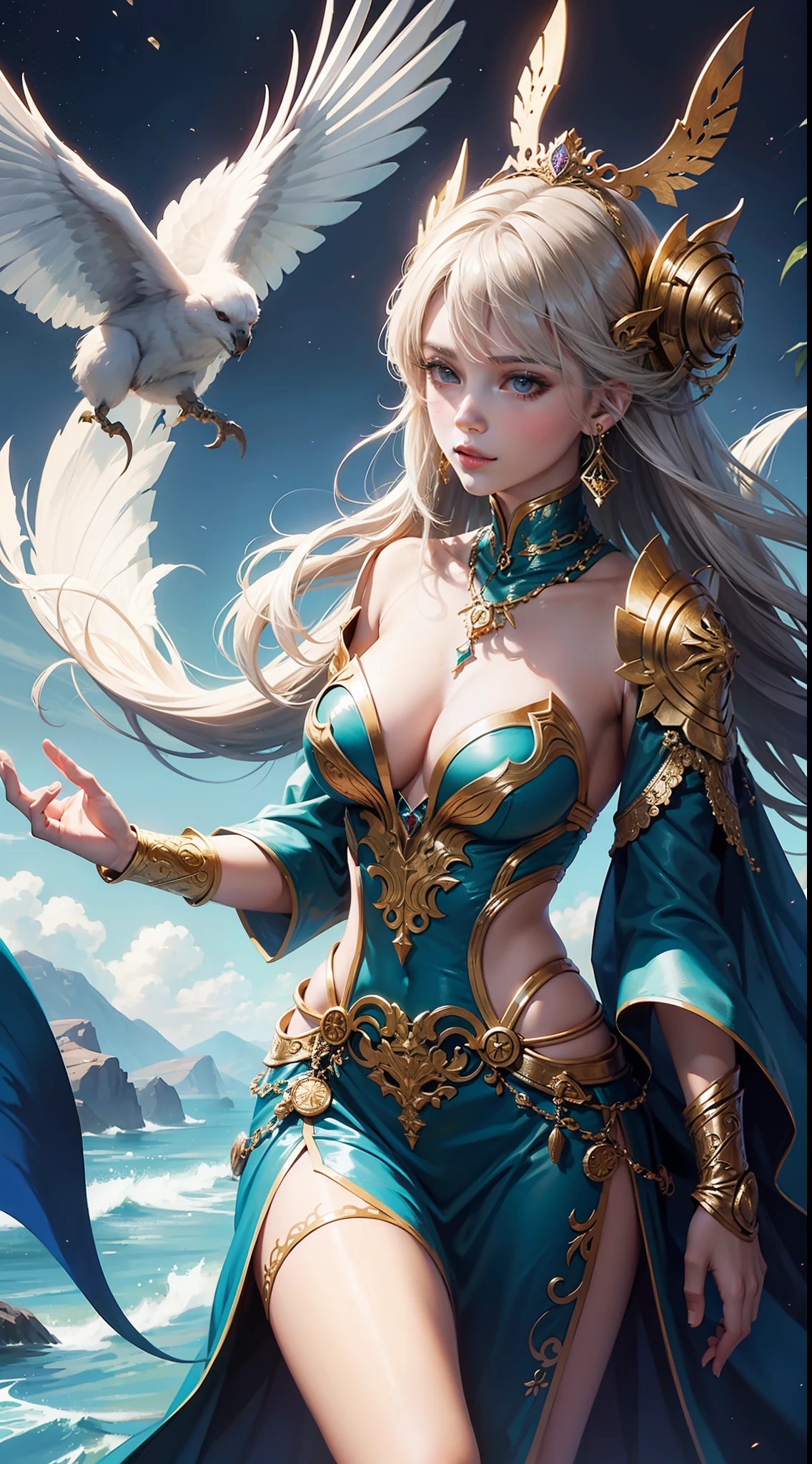 Beautiful woman in intricate Fantasy and Mythical Outfit