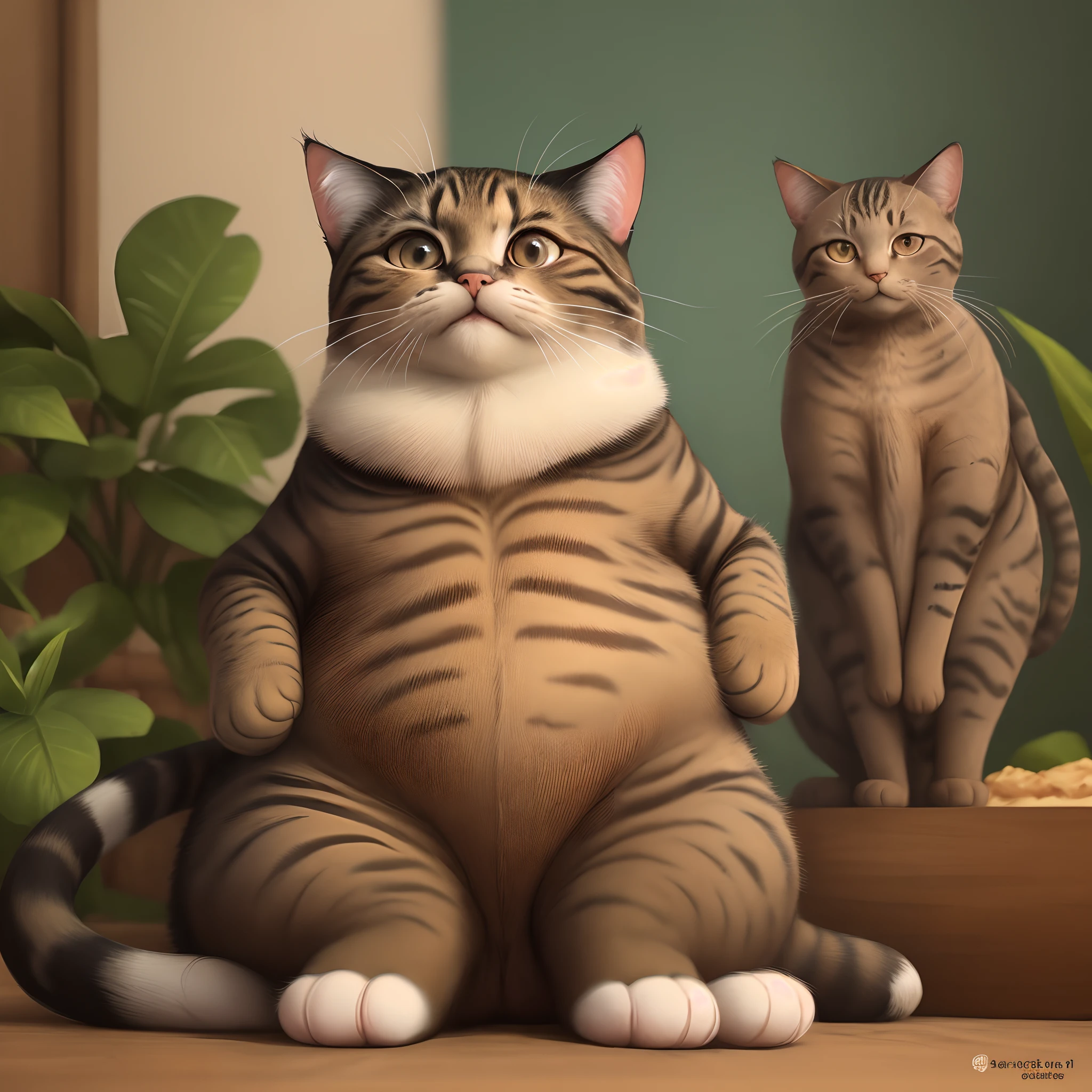 Gato plomo , gordo y mofletudo