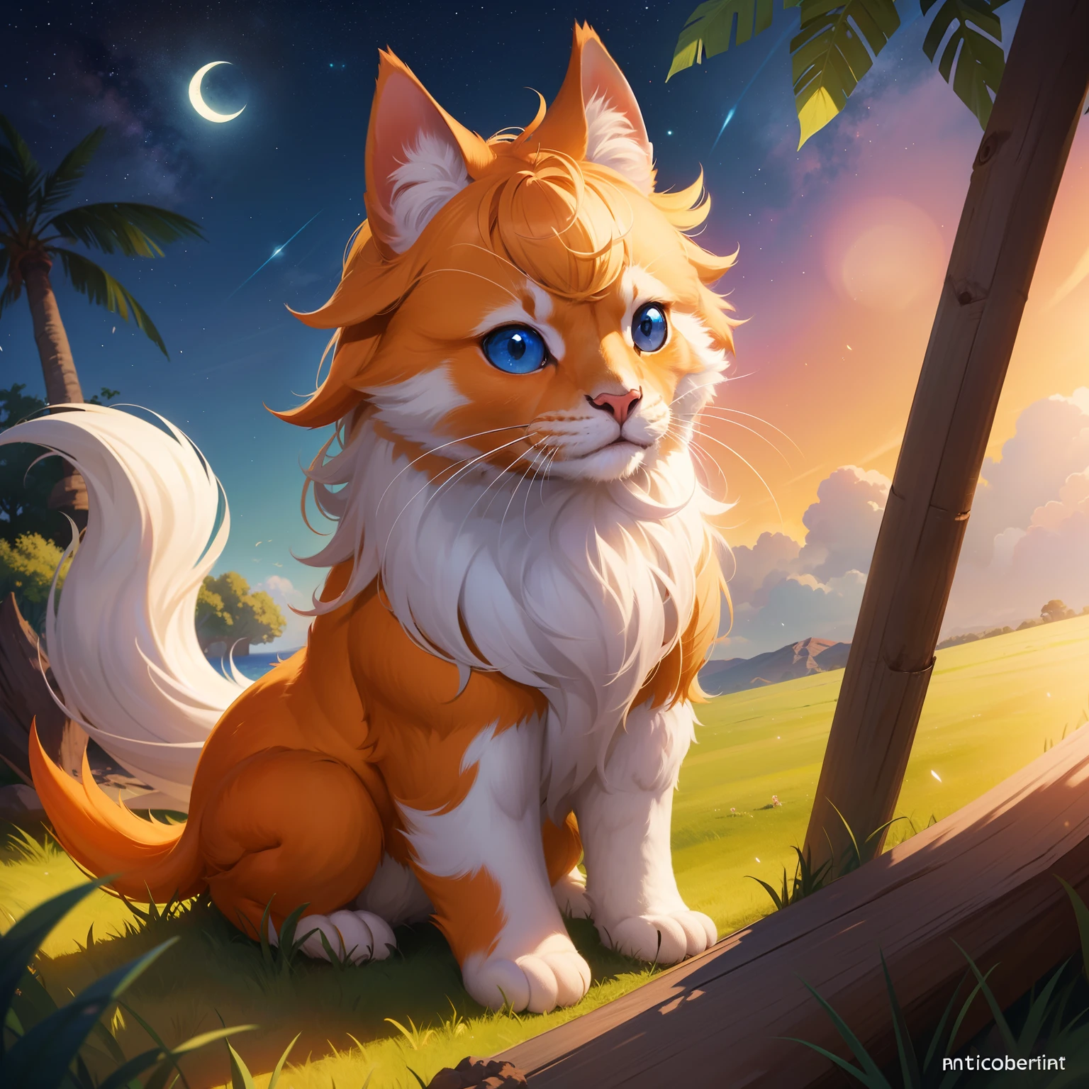 varios animais, fundo estilo planeta, cores escuras, little lighting, desenho infantil