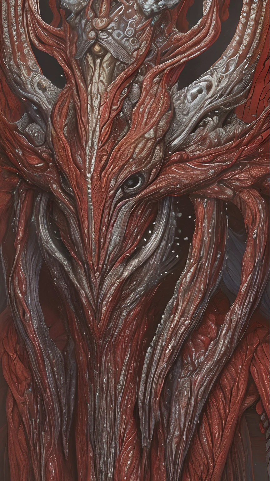 (masterpiece, best quality:1.2),ultra detailed, highest detailed, (body horror:1.4), (biomachine:1.3), (bloody:1.2), living being, (colorful:1.2), Hans Giger, many hands, (zentangle:1.2),