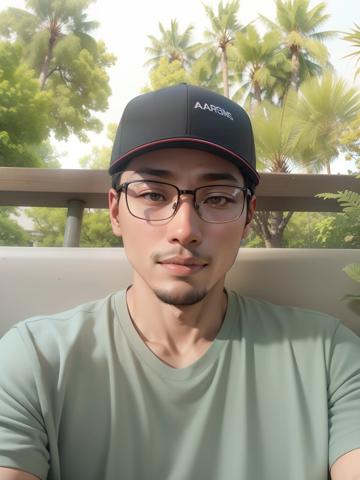 arafed man wearing glasses and a hat sitting on a bench, 2 7 years old, 2 8 years old, 2 9 years old, 3 2 years old, 2 3 years old, andrew thomas huang, 2 4 years old, 38 years old, yanjun chengt, 3 6 years old, reuben wu, christopher cao, 2 2 years old