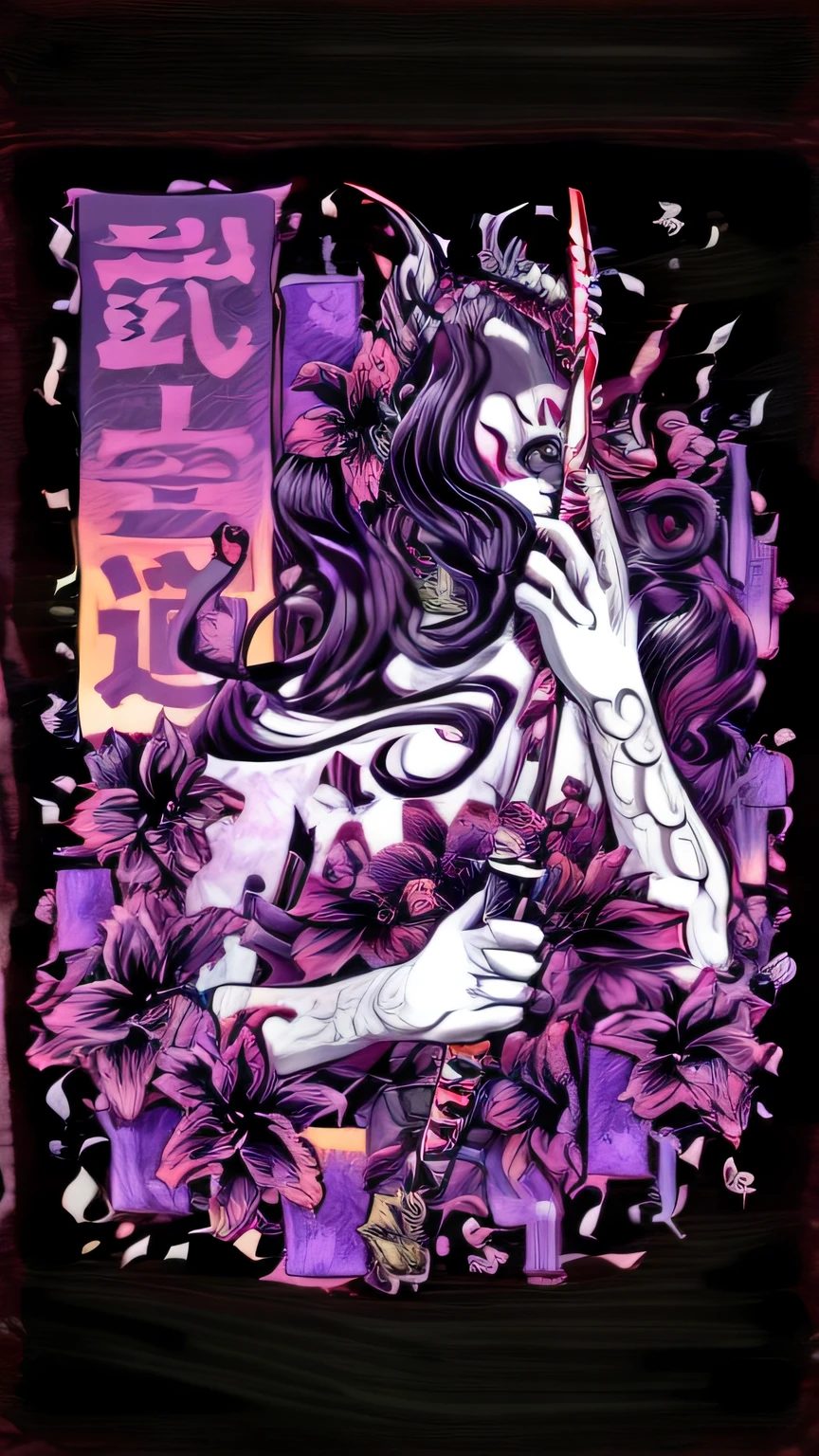 garota vendada lambendo uma katana 4k in the style 0mib masterpiece