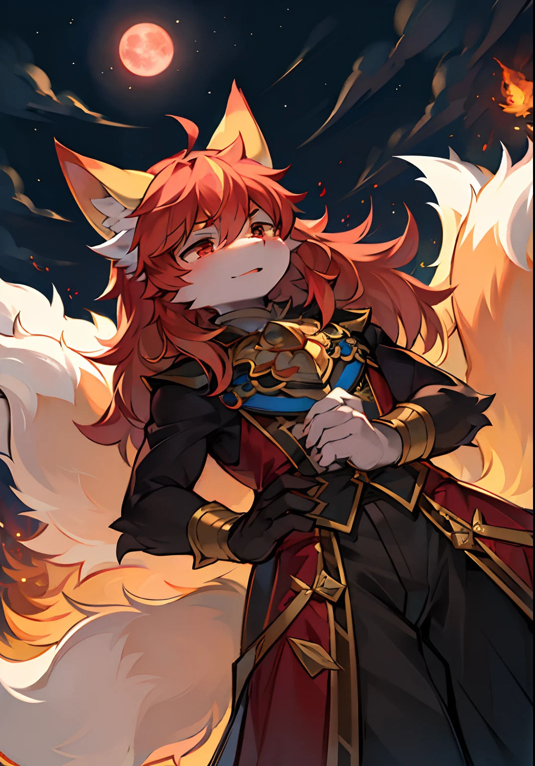The body is red, with the bloodline of the nine-tailed fox and the Taiyin ghost, and on the day of the lunar eclipse, the moon pattern will glow with a tail(Fire with multiple tails)《concentrate:Because its bloodline can be cultivated and absorb the spiritual energy of heaven and earth, it is specifically manifested as an increase in the number of tails。There will be a buff bonus in the moonlight,Each property is improved accordingly》It will become the Nine Tails today。At the same time, the combat power soars into a rational fury state, but at the turn of the sun and the moon, it will become weaker than usual and need the protection of a partner。On a certain path, he helped a newly transformed camellia,As a token of gratitude, he was given camellia accessories to help him relieve his weakness