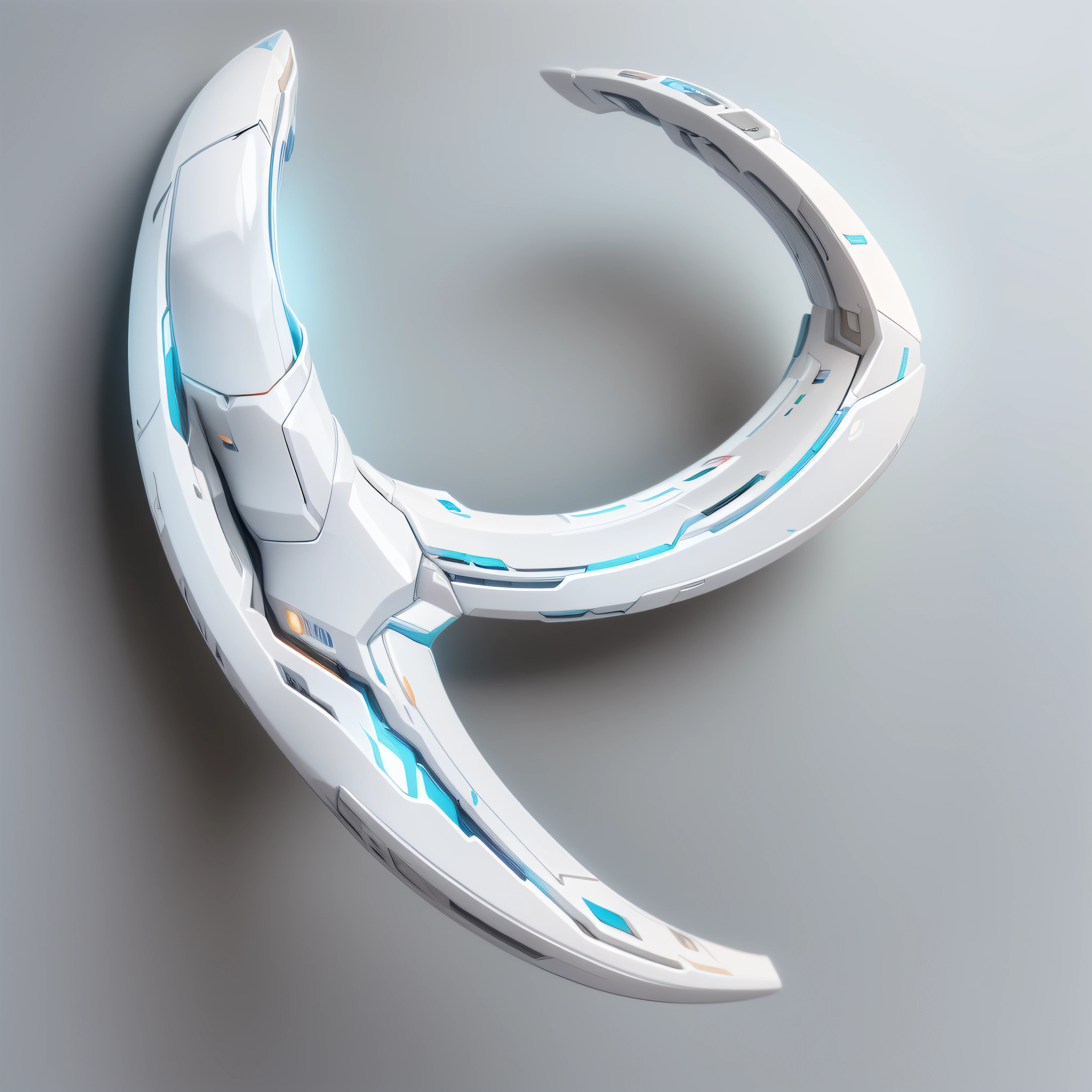 White Sci-fi boomerang,(masterpiece, top quality, best quality, official art, aesthetic:1.2),(8k, best quality, masterpiece:1.2)