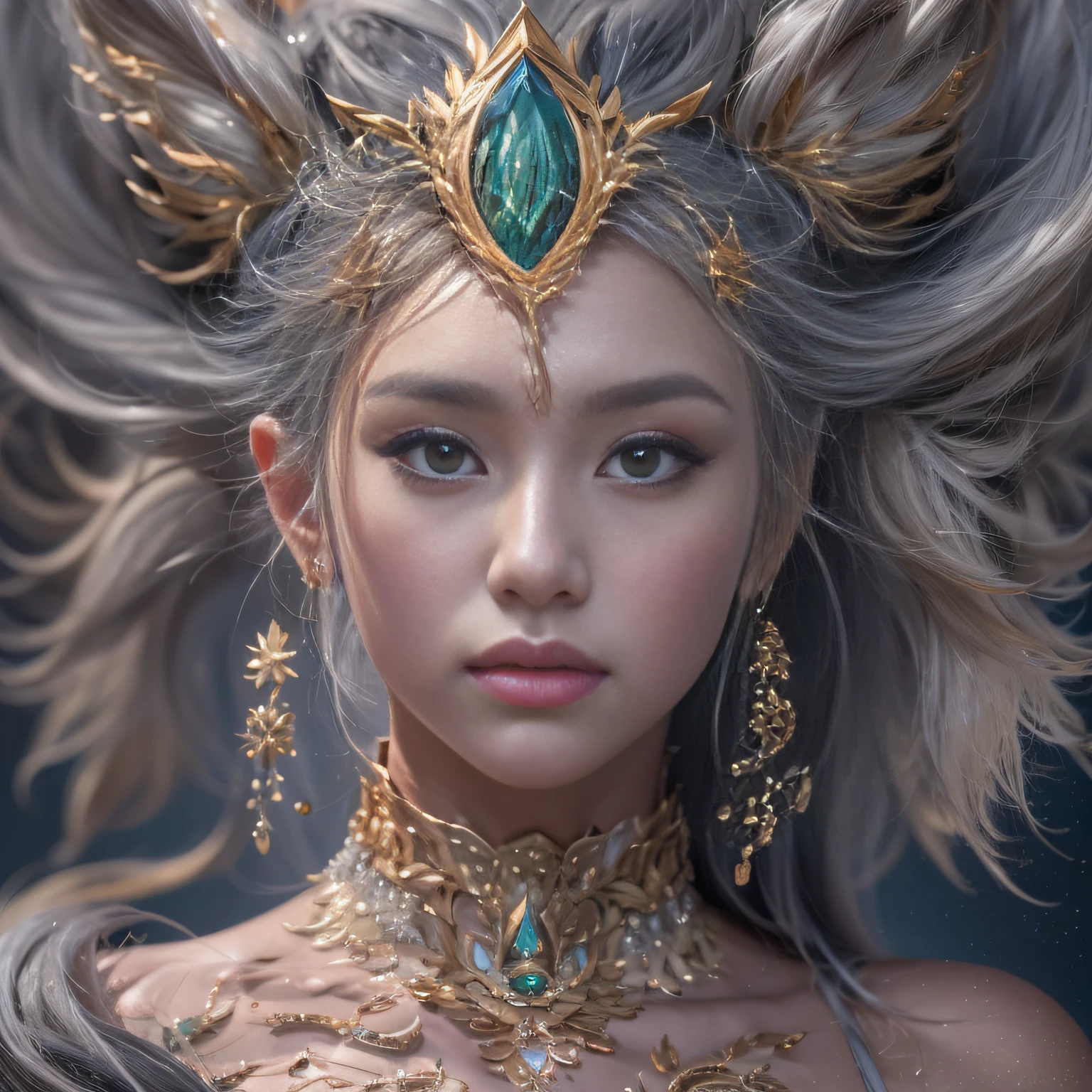 16k（tmasterpiece，k hd，hyper HD，16k）short detailed hair，Gold jewelry area in the back room，King Girl ，Silver Dragon Protector （realisticlying：1.4），Python pattern robe，Purple-pink tiara，Snowflakes fluttering，The background is pure，Hold your head high，Be proud，The nostrils look at people， A high resolution， the detail， RAW photogr， Sharp Re， Nikon D850 Film Stock Photo by Jefferies Lee 4 Kodak Portra 400 Camera F1.6 shots, Rich colors, ultra-realistic vivid textures, Dramatic lighting, Unreal Engine Art Station Trend, cinestir 800，Hold your head high，Be proud，The nostrils look at people