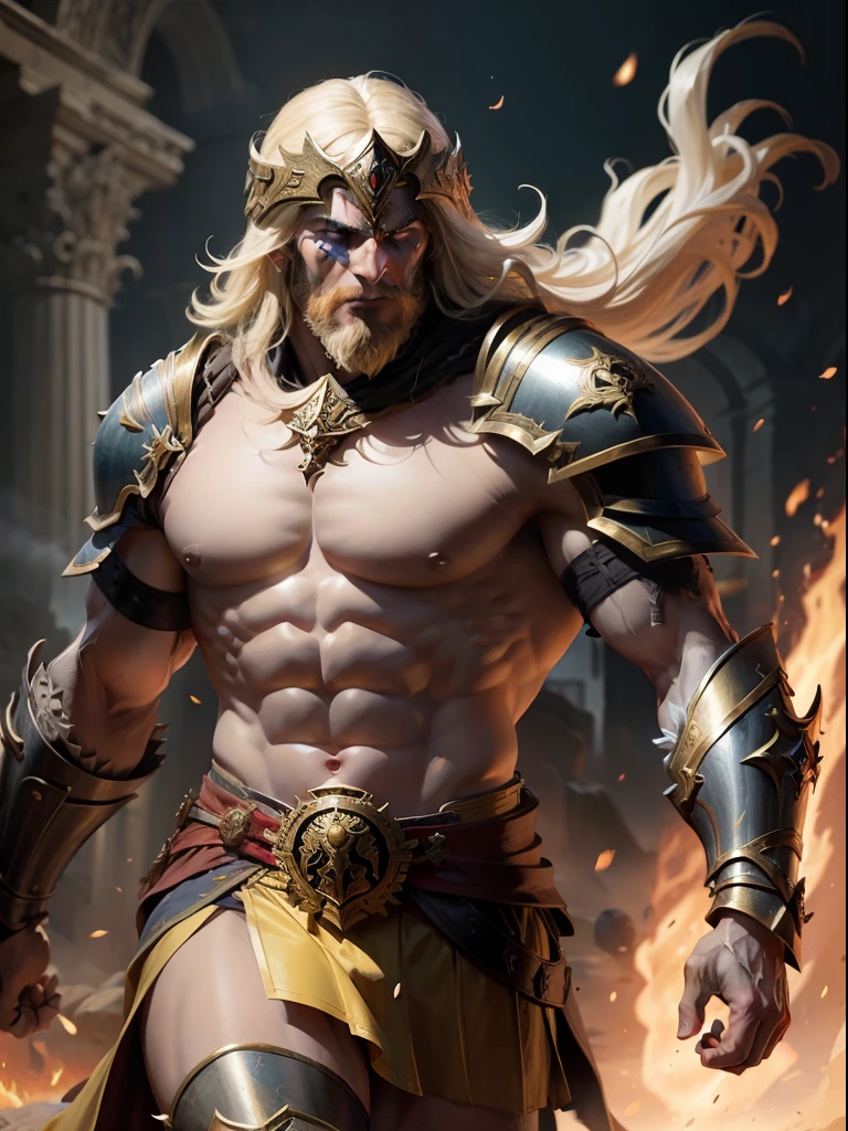 Empowered Legendary Templary Warrior, Olympus, Gods style, French painting style.