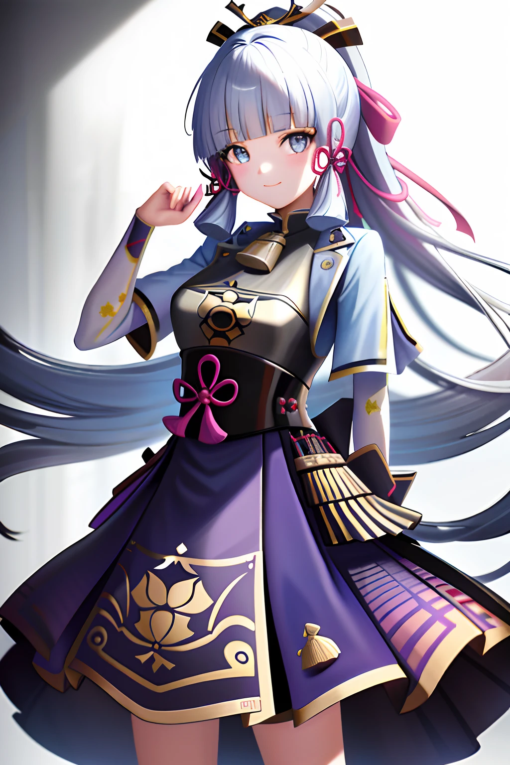 tmasterpiece，A high resolution，best qualtiy，1girl solo，kamisato_ayaka，ssmile，komono，seductiv
