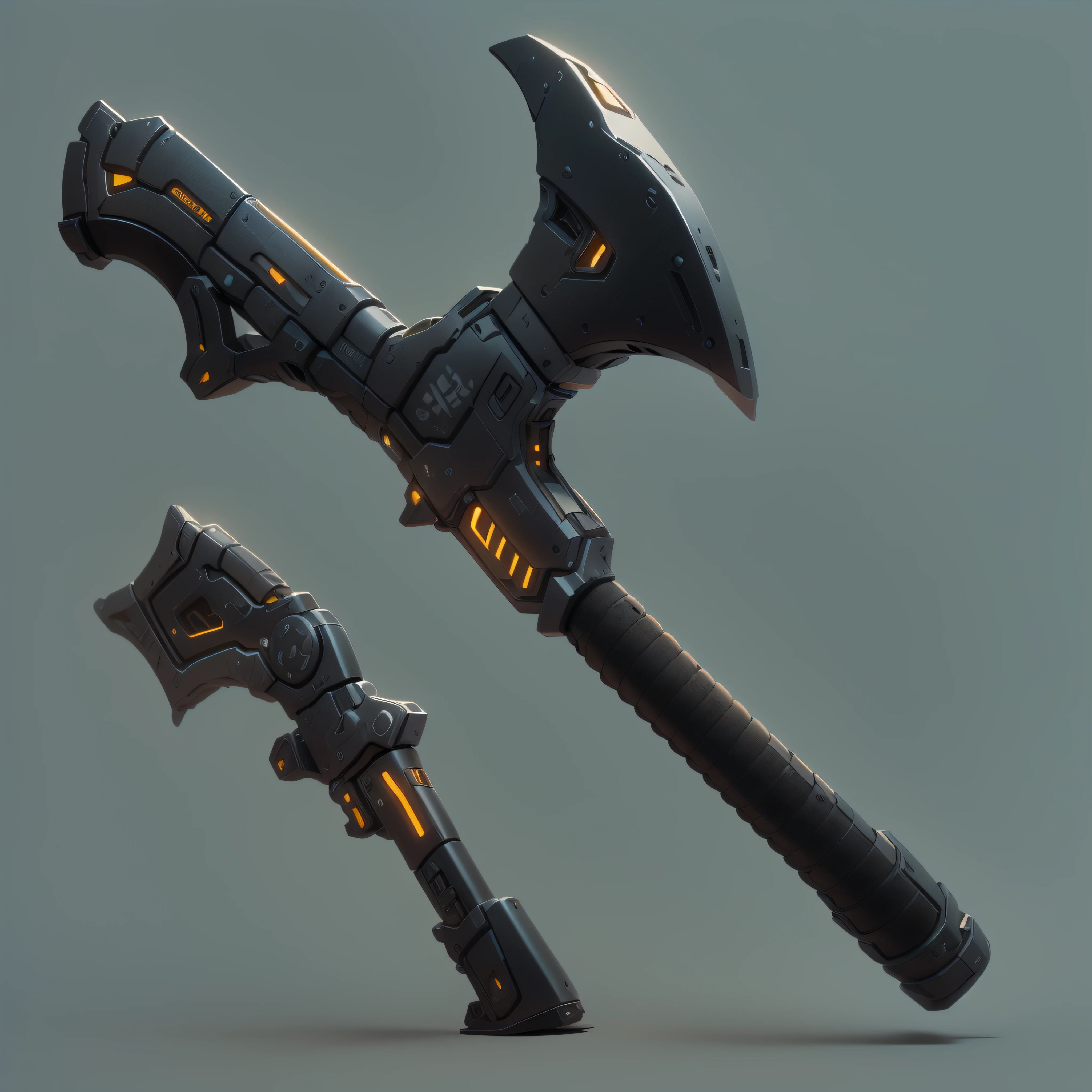 black Sci-fi power axe,(masterpiece, top quality, best quality, official art, aesthetic:1.2),(8k, best quality, masterpiece:1.2)