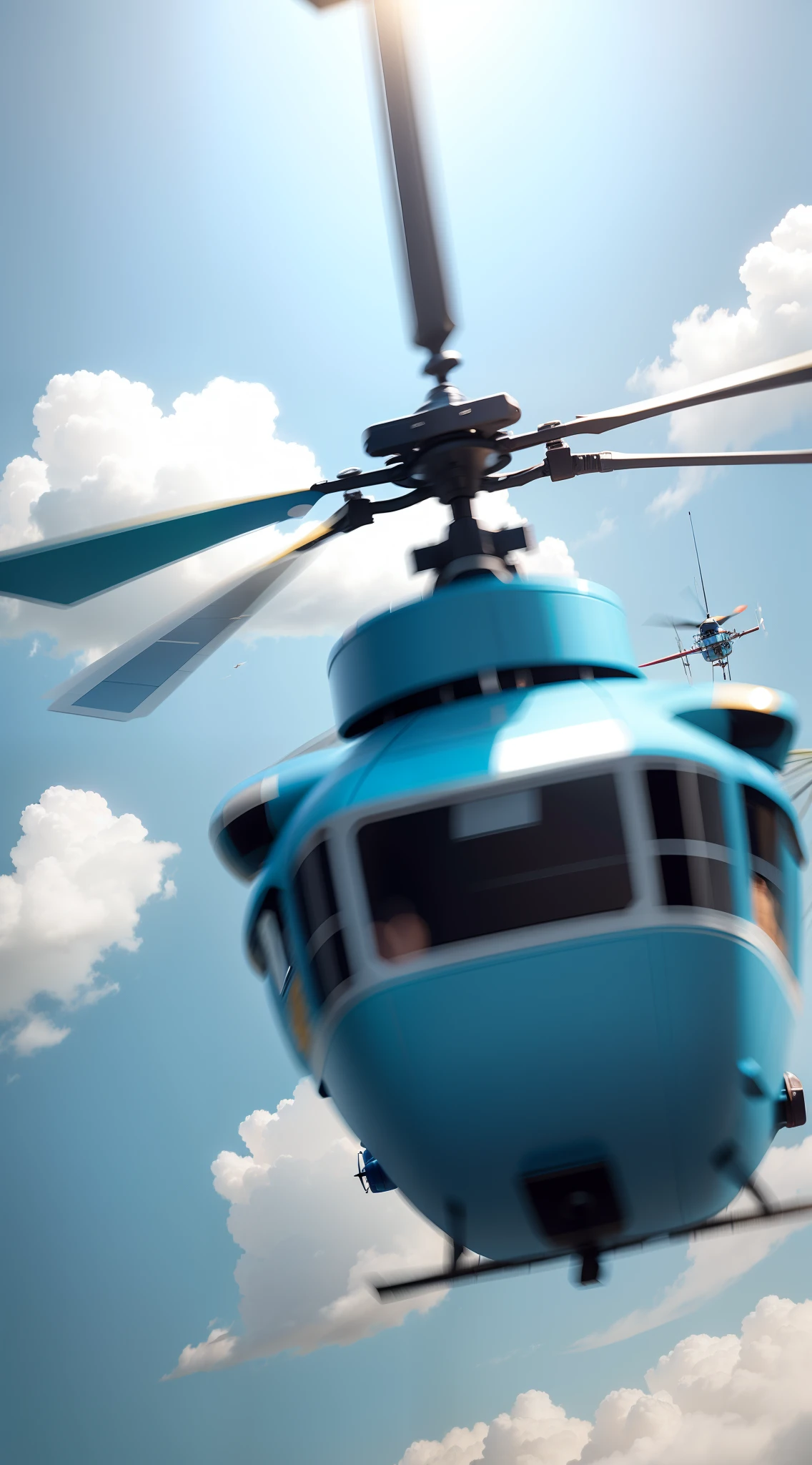 heaven, claro, azul claro, dia, movimento, Bokeh blur, helicopter