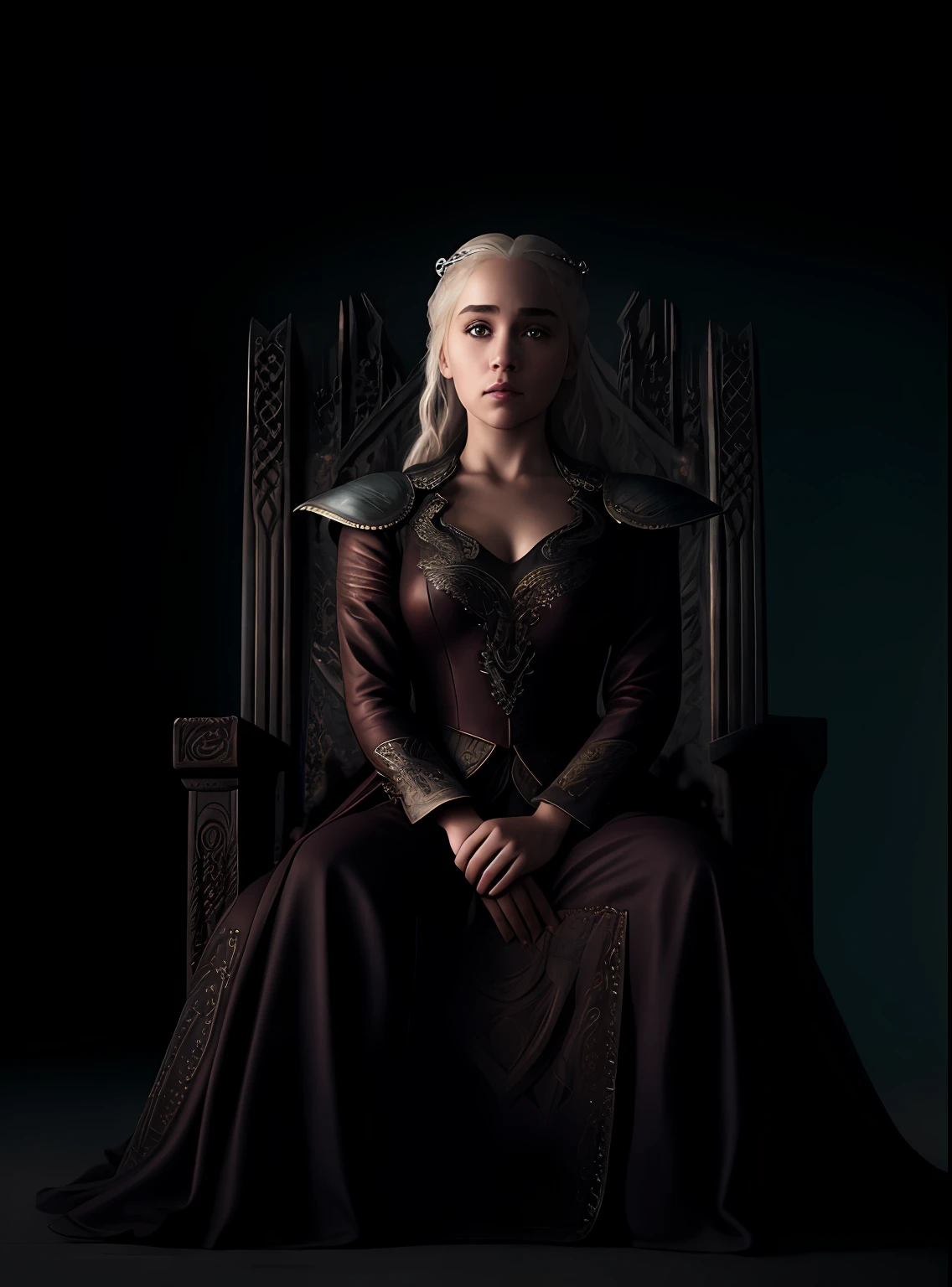 daenerys sits on throne, natural skin texture, 24mm, 4k textures, soft cinematic light, adobe lightroom, photolab, hdr, intricate, elegant, highly detailed, sharp focus, ((((cinematic look)))), soothing tones, insane details, intricate details, hyperdetailed, low contrast, soft cinematic light, dim colors, exposure blend, hdr, faded