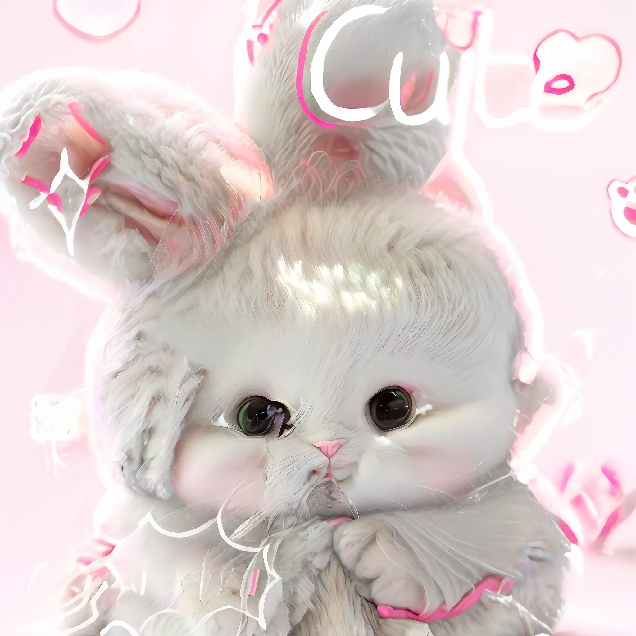 White cat with rabbit ears and pink background, Cute cat, cat bunny, White ( cat ) Girl, A cute cat, very beautiful cute catgirl, cute animal, Kawaii cat, cute cat photo, cute cute, Cute:2, clear cute face, cutecore, smol fluffy cat wearing smol hat, cute beautiful, cas, cute colorful adorable