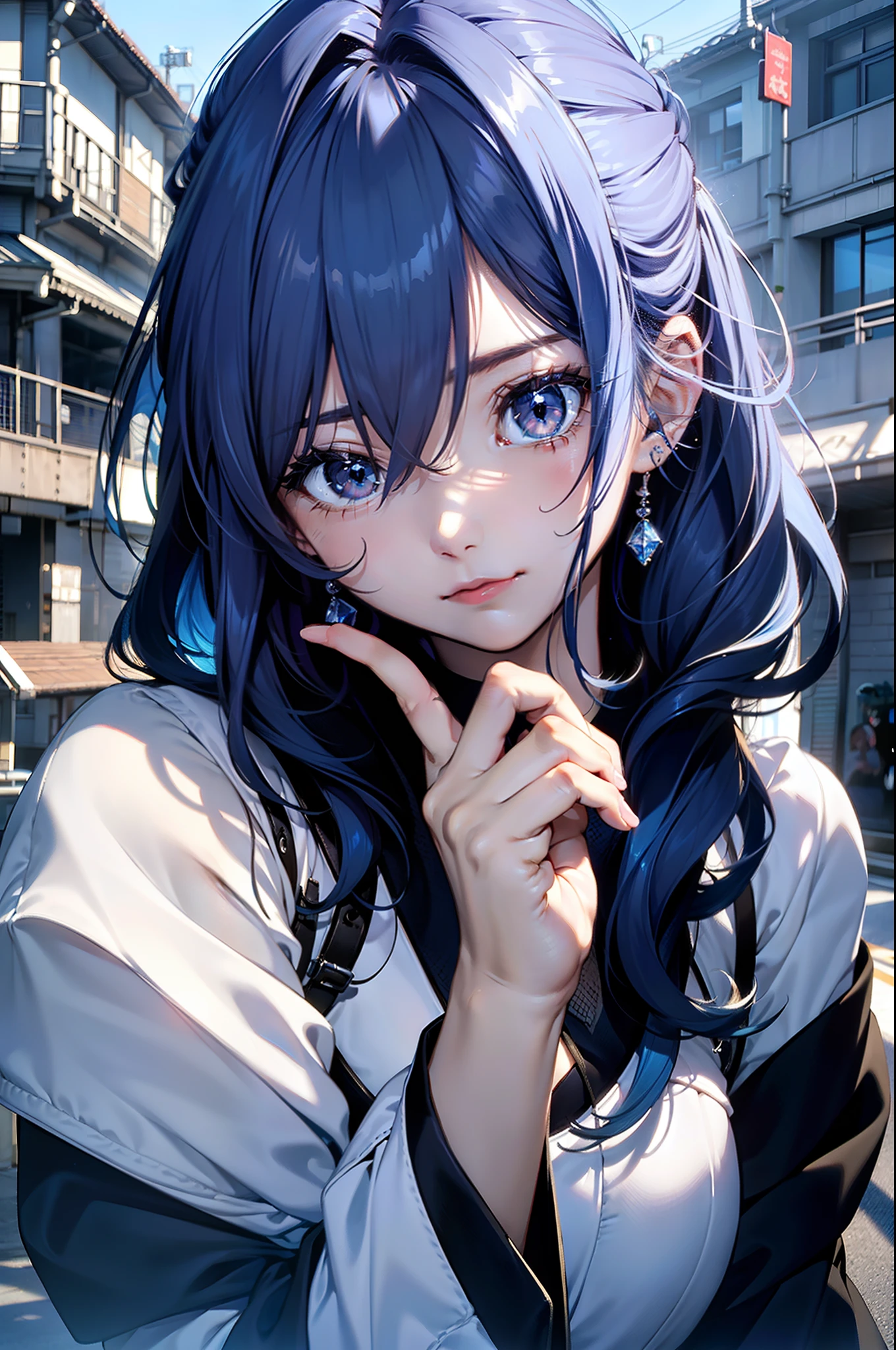 Random posture、mix4、(in 8K、RAW Photos、top-quality、masterpiece:1.2)、Holding the microphone with one hand、Inner mesh, blue hairs, , Japan band gal style, beautiful blue haired girl, flowing blue hair, rich blue colors, Sing hard、(Background Live House)One girl、profetional lighting、(masterpiece)、(Elaborate CG)top quality photo, hight resolution, 1080p, (Clear face), (Detailed face description), (Detailed hand description)、(masterpiece)、(Elaborate CG)、extreme light and shadows、dishevled hair、The work of the master、abundant detail、(Fine facial features)、(top quality photo)、(masterpiece)、(A detailed eye)、Look in front of you、Sing hard in front of your eyes