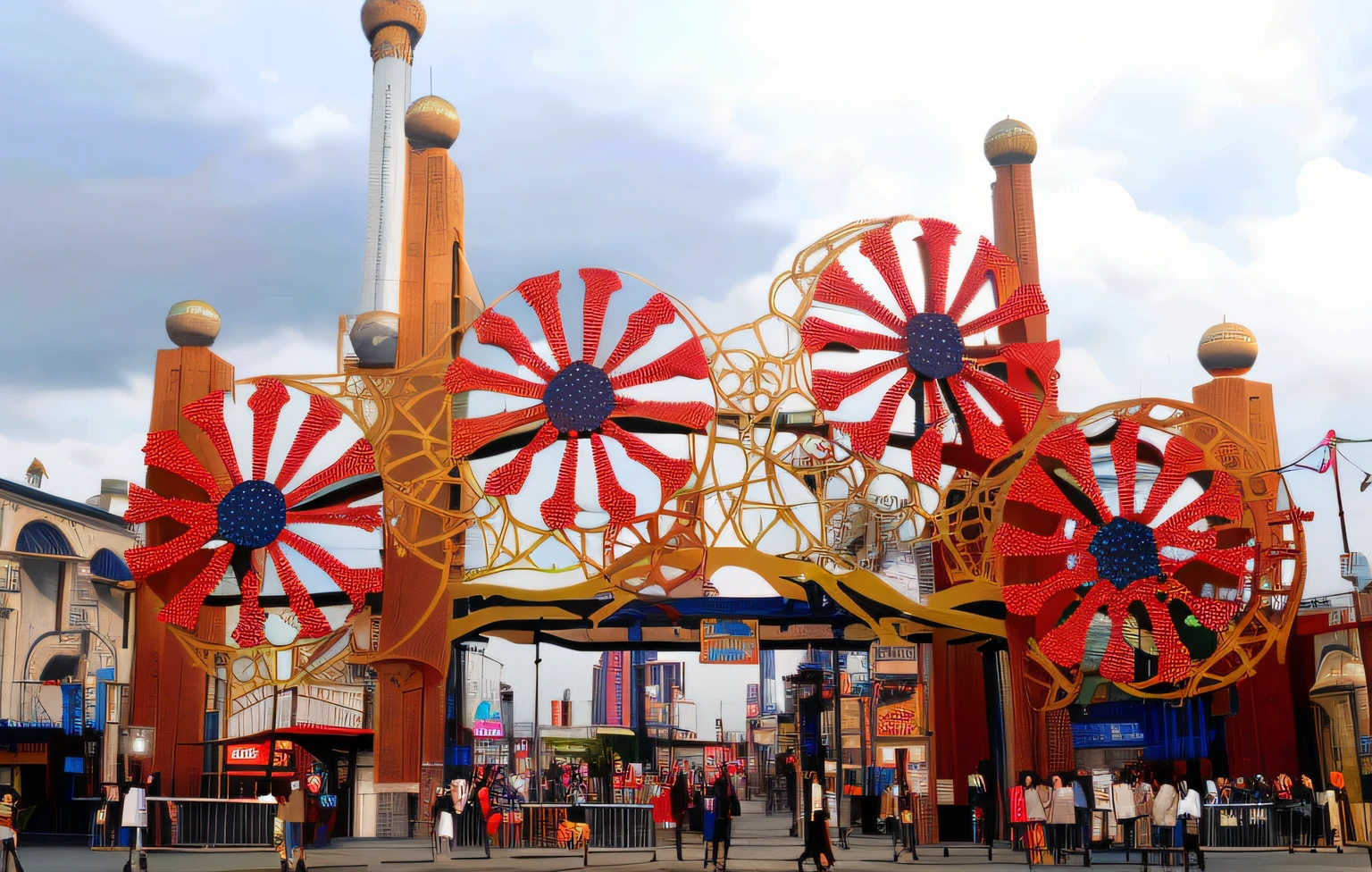 Brilliant colors，Fantastical，A round wheel like a cloud，Extremely high quality