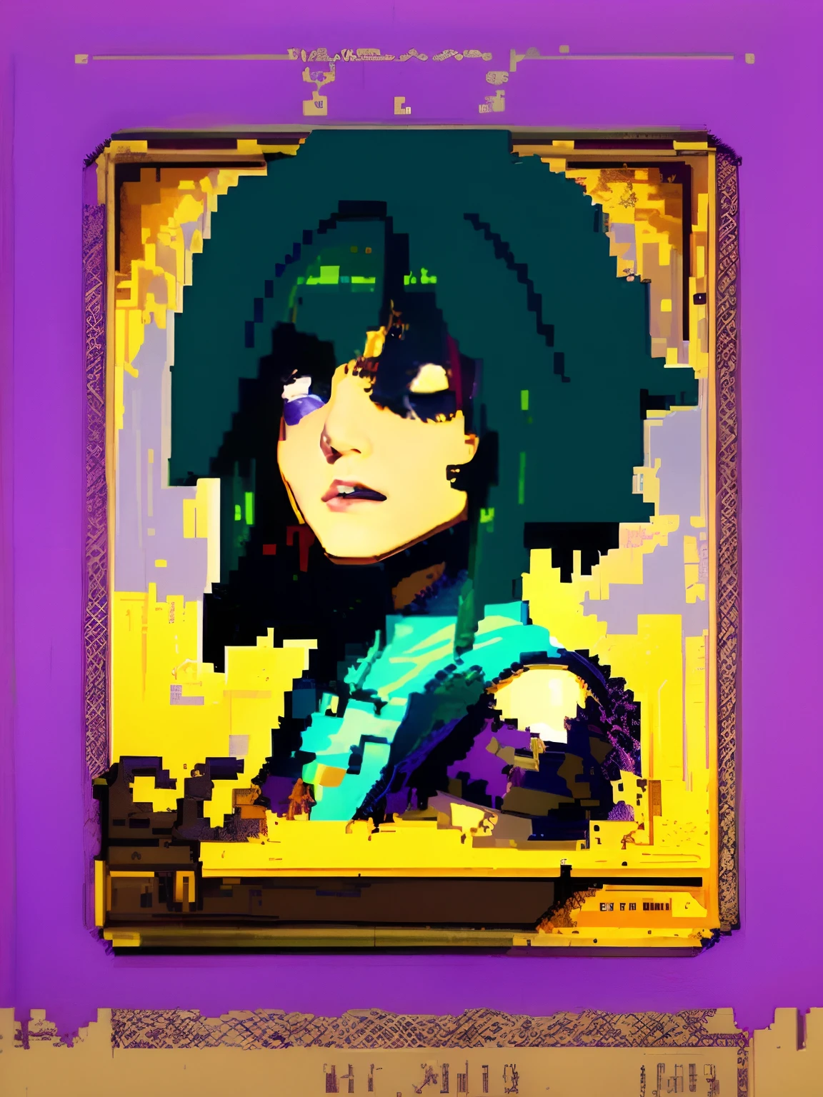 Un primer plano de una pieza de pixel art de una mujer, Lofi Steampunk Bioshock Retrato, Symmetrical Portrait RPG Avatar, Lofi Bioshock Retrato Steampunk, detailed pixel artwork, Epic RPG portrait, epic art style, Epic portrait of the game, Arte pixelado, pixel artwork, Retrato de Lofi, Retrato de Zelda, portrait knights of zodiac girl, # pixelart, #pixelart