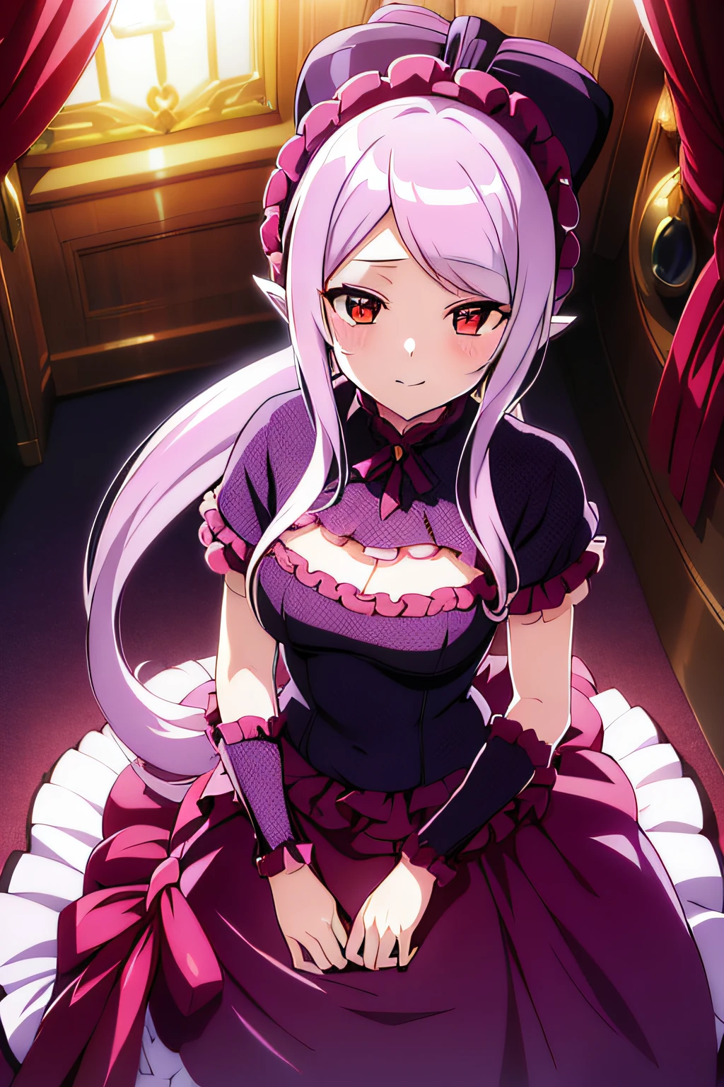 (((Best quality))), ((Ultra-detailed)), ((illustration)), ((Disheveled hair)), ((frilld)), (1 girl), (Solo),
Looking_at_peeping at the viewer,
Rating:safe,