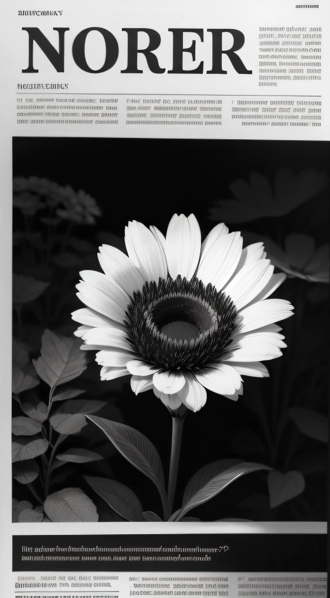 A newspaper,Cut the layout,black andwhite,Literary,comic strip,a plant,florals,insects