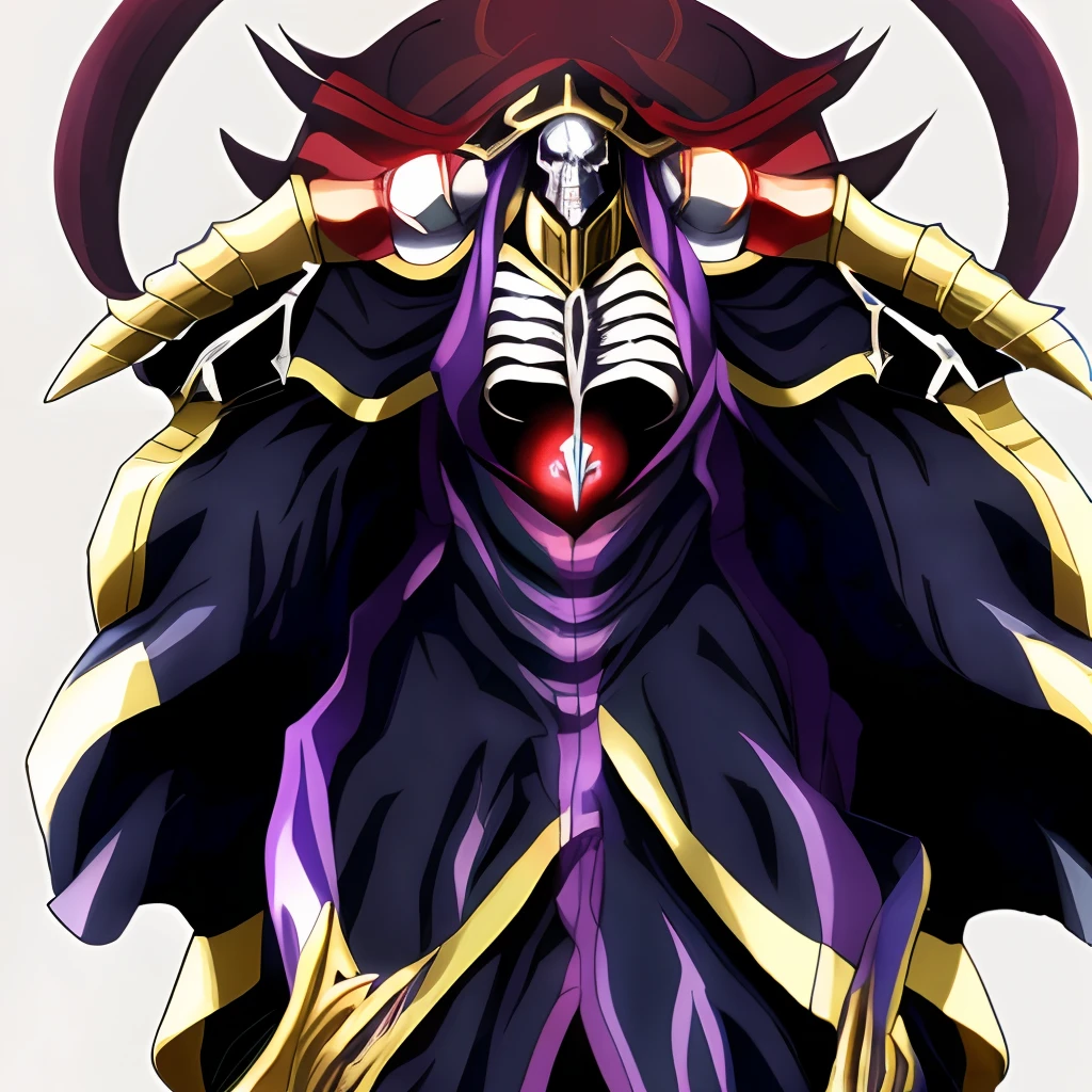 personagem de anime com uma capa preta e um olho vermelho, Deus masculino bonito da morte, Ainz Ooal gown, de Overlord, Overlord!!!,